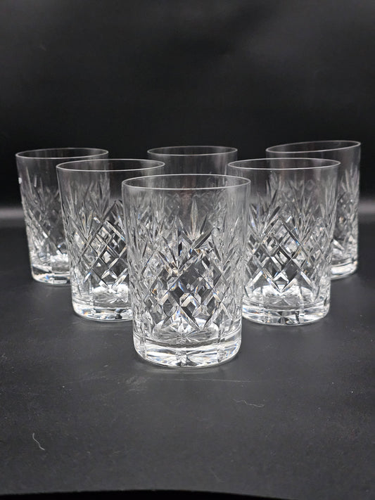 Set of 6 Beautiful Crystal Tumbler Glasses 300ml