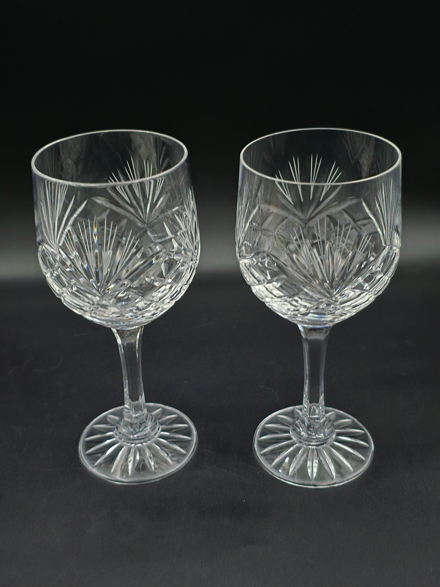 Vintage Zawiercie Monika Pattern Lead Crystal Wine Glass – 300 ml, 18 cm, Star‑Cut Base, Poland c. 1990s