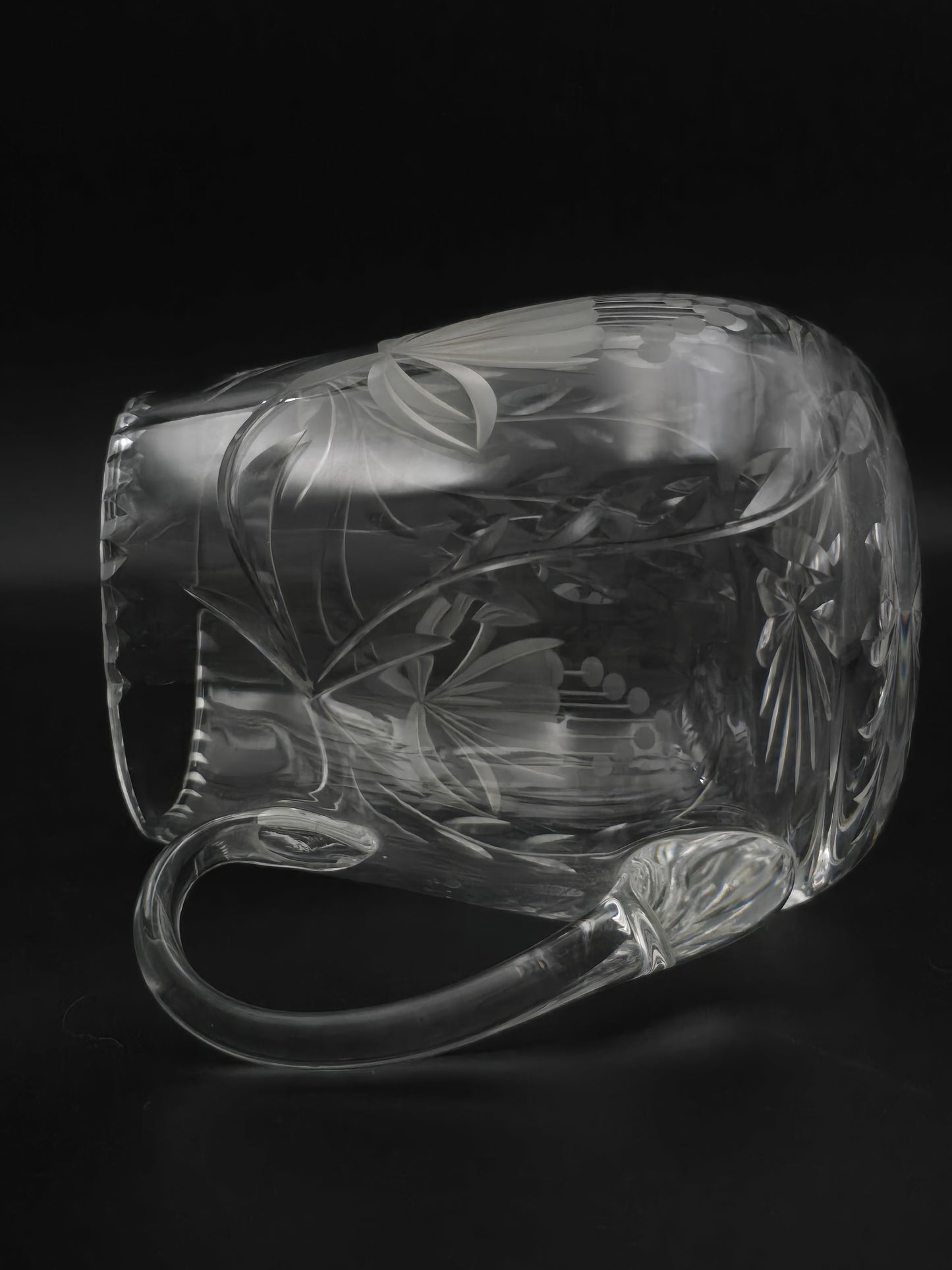 Royal Brierley Fuchsia Crystal Jug – 800 ml English Cut Glass Milk/Cream/Water Pitcher