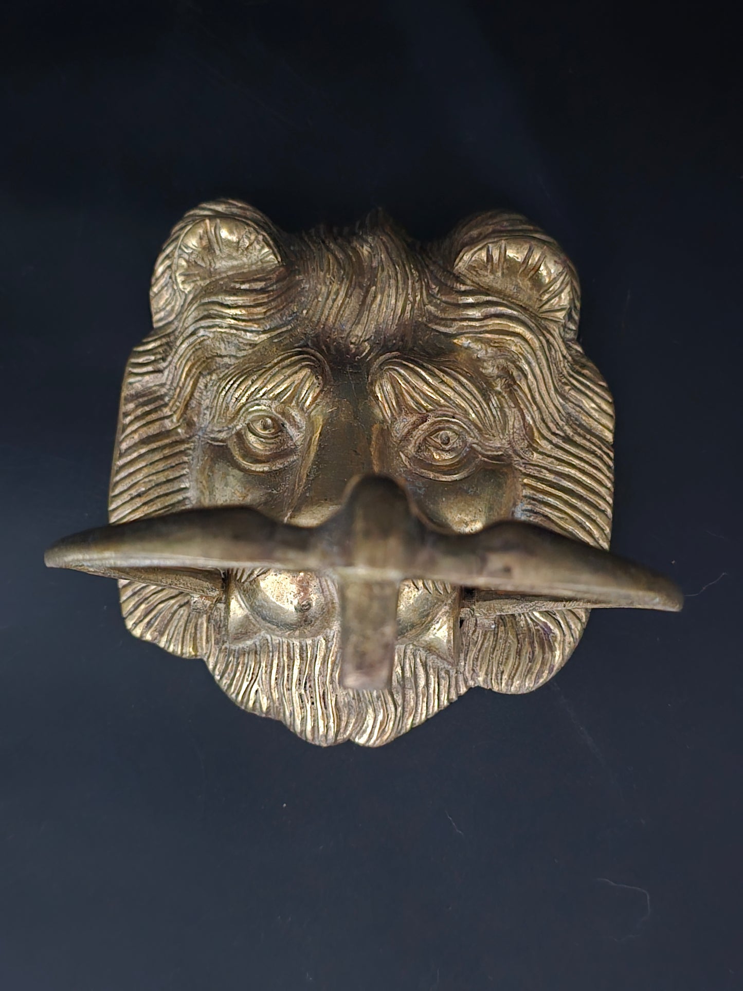 Vintage Large Brass Lion’s Head Door Knocker – 18cm x 11cm – Solid Brass, Regal Design, Statement Front Door Hardware