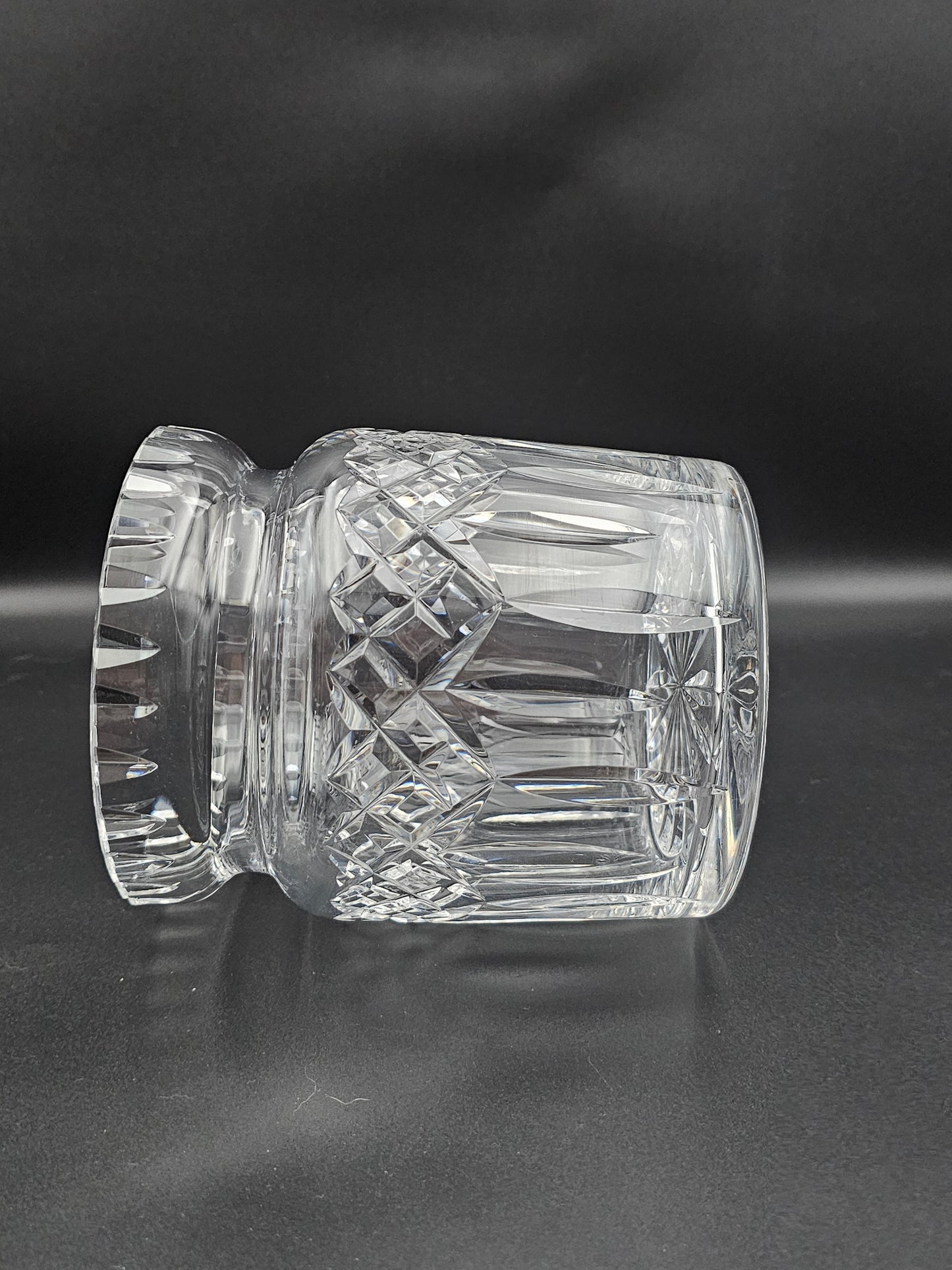 Waterford lismore pattern crystal lidded biscuit jar