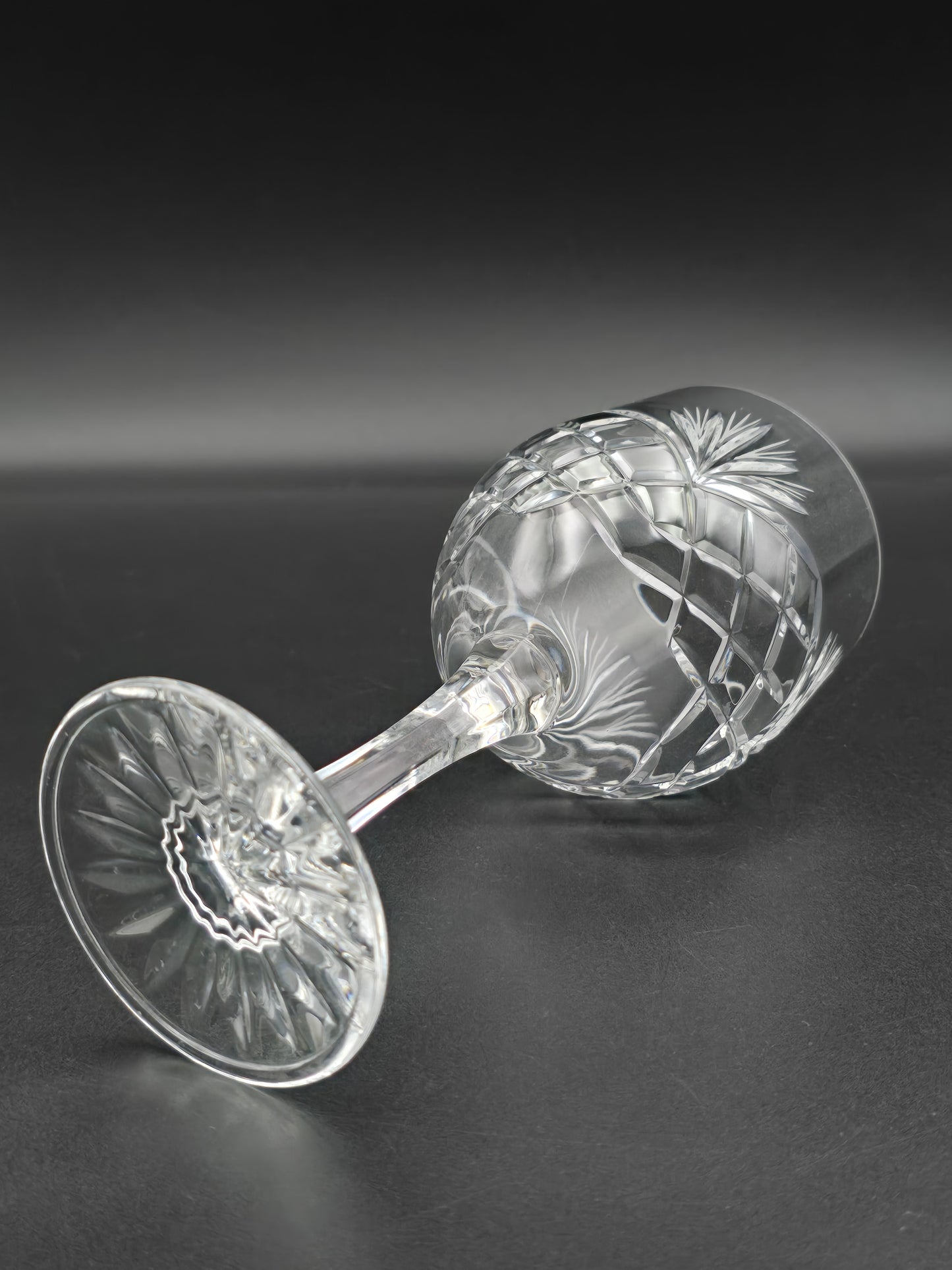 Set of 6 Large Vintage Crystal wine glasses. 300ml