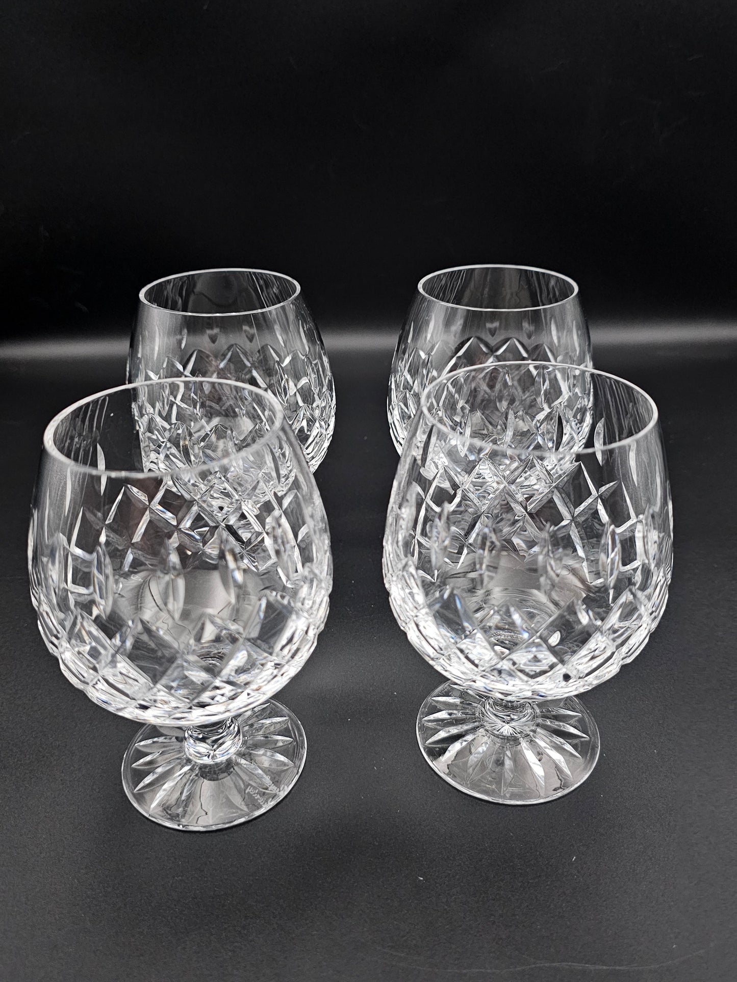 Set of 4 Royal Brierley Crystal Brandy Cognac glasses 12oz Gainsborough pattern
