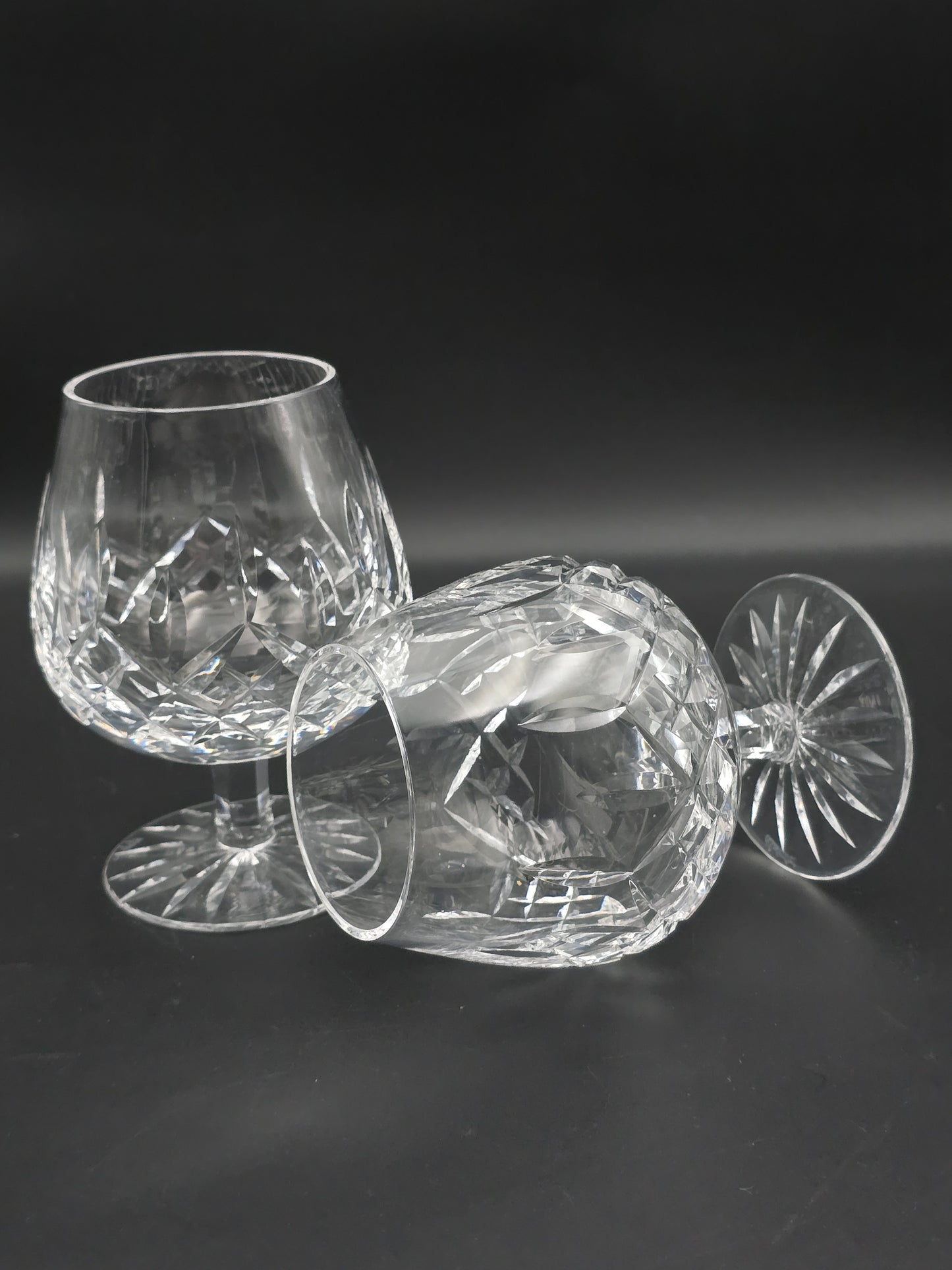 Waterford Lismore Irish Crystal pair of large Brandy or Cognac glasses 14oz