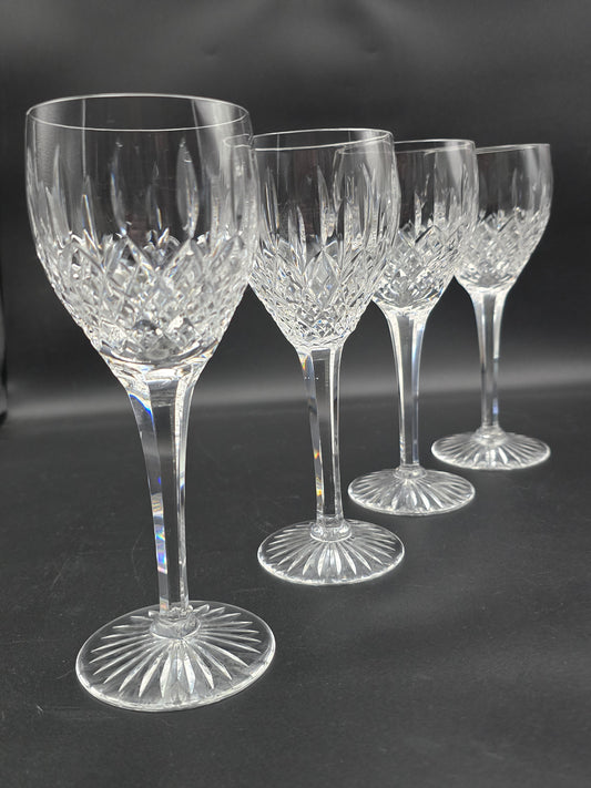 Set of 4 Large Stuart Crystal Shaftesbury pattern wine glasses 325ml