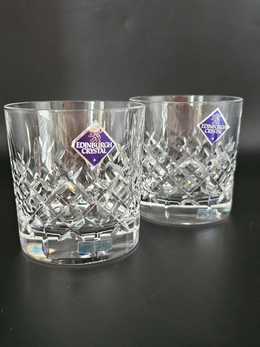 Pair of Edinburgh Crystal Appin Pattern Tumblers. 8oz