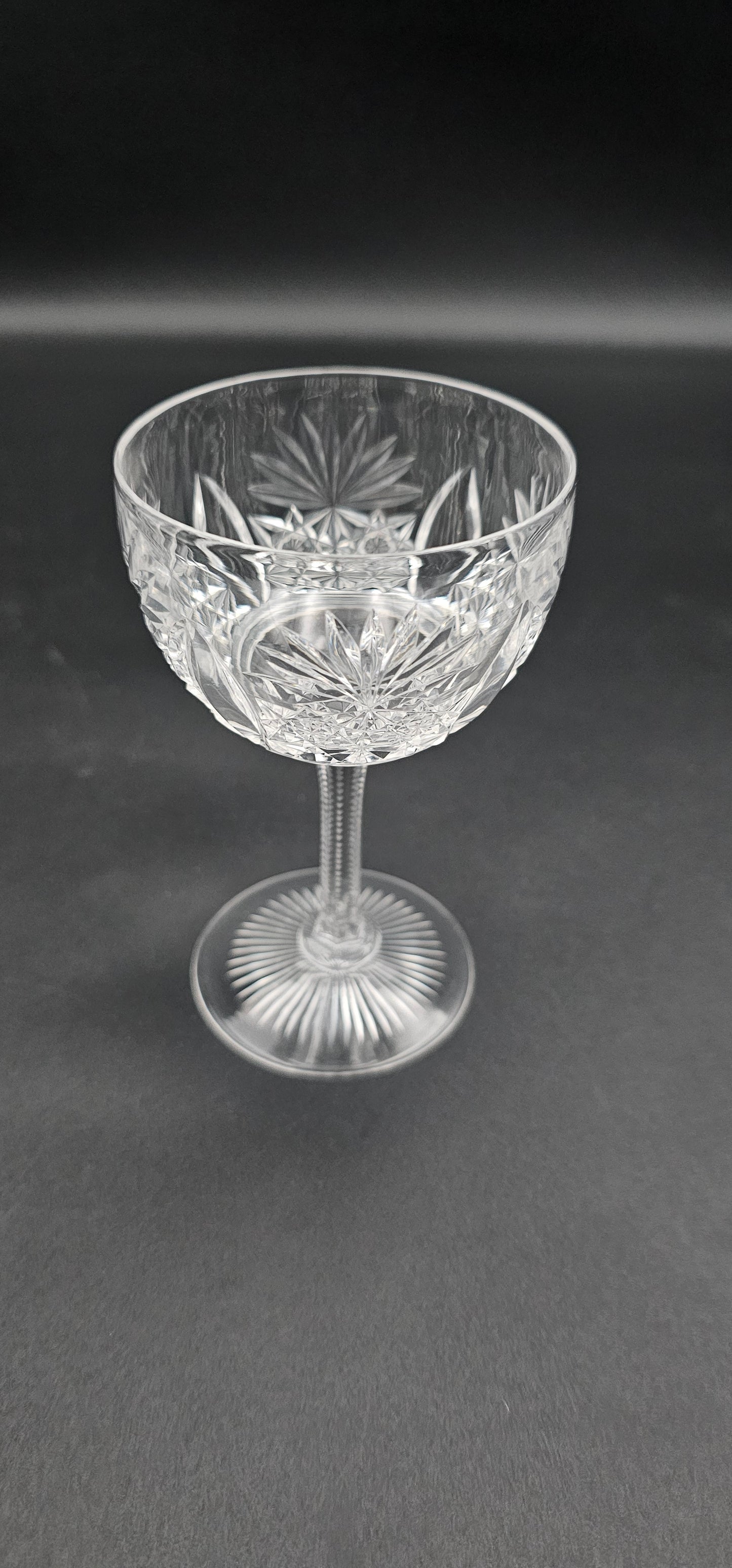 Set of 7 small Crystal liqueur coupes 120ml 11cm tall