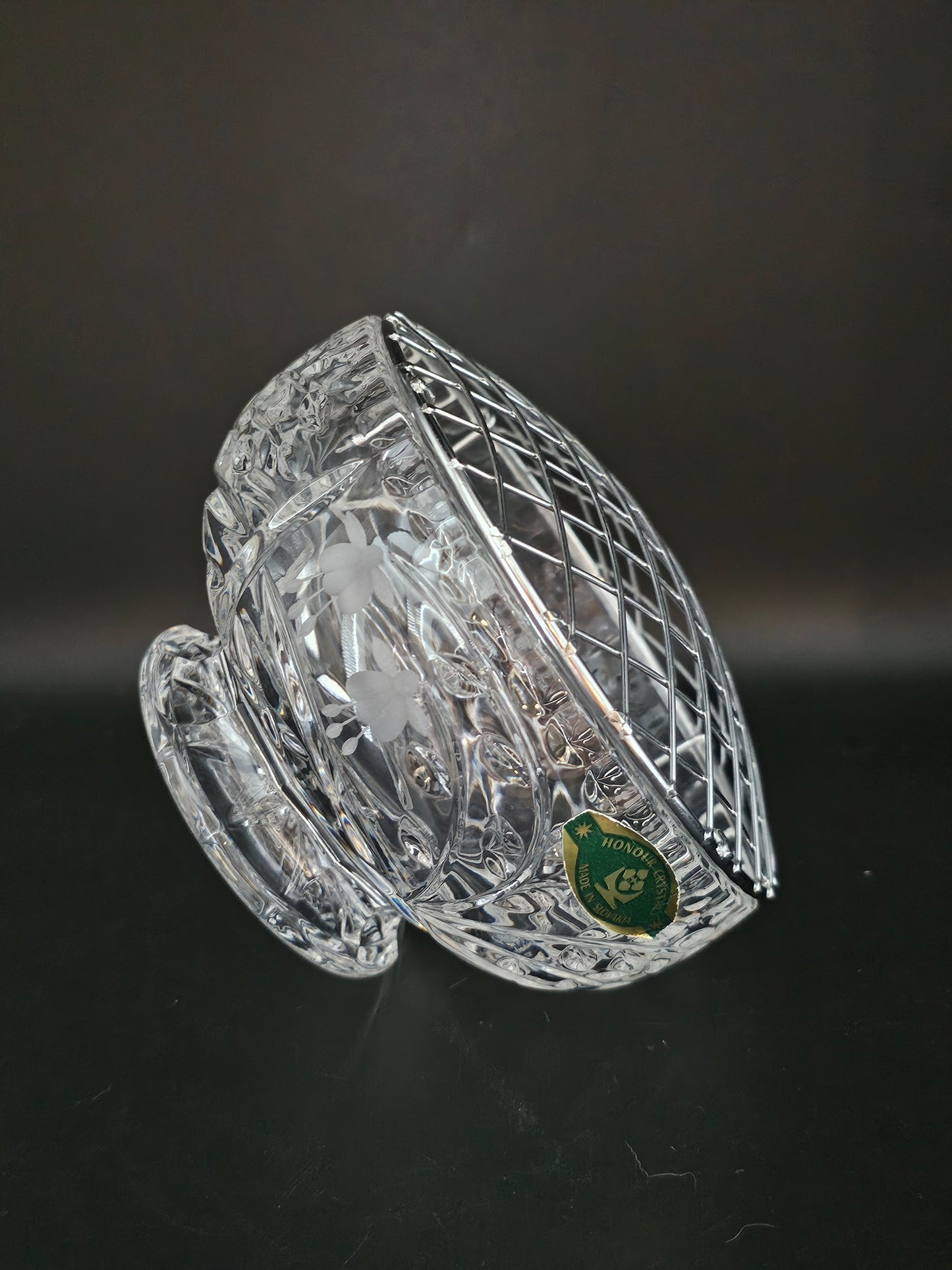 Crystal Rose Bowl by Honour Crystal 6"