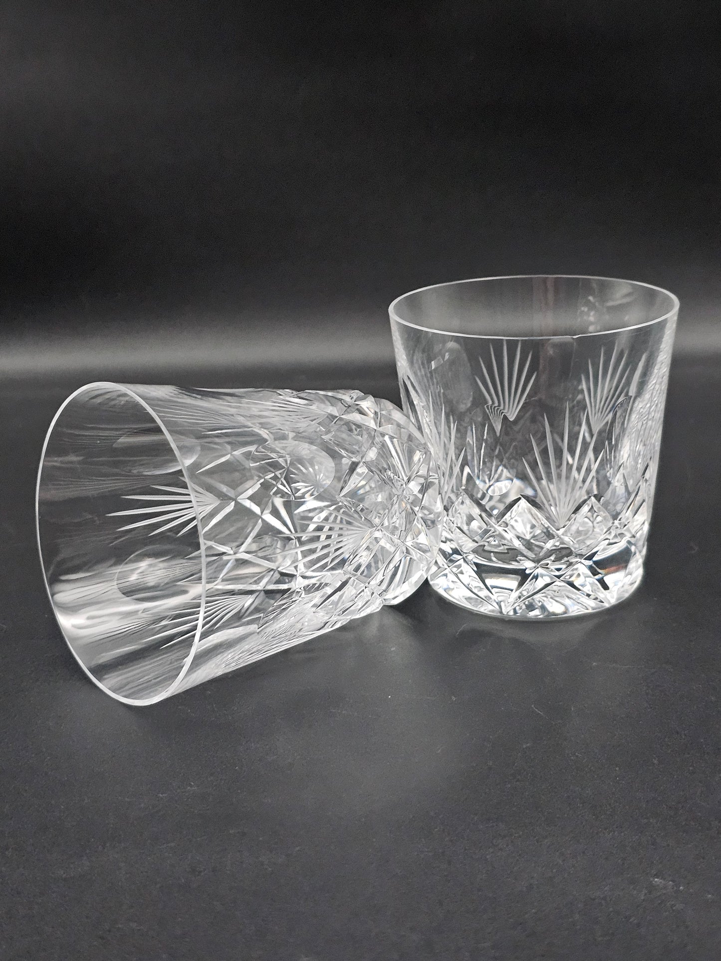 Beautiful pair of vintage Crystal tumblers 9oz 260ml