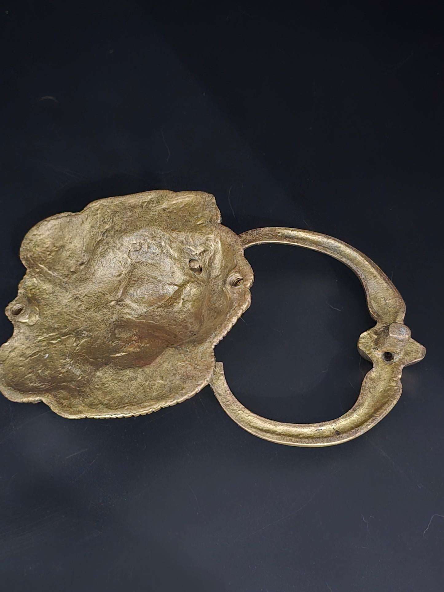 Vintage Large Brass Lion’s Head Door Knocker – 18cm x 11cm – Solid Brass, Regal Design, Statement Front Door Hardware