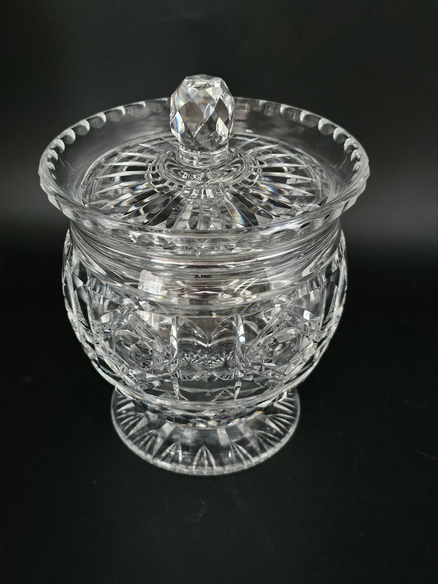 Vintage Crystal Lidded Jar for sweets or biscuits