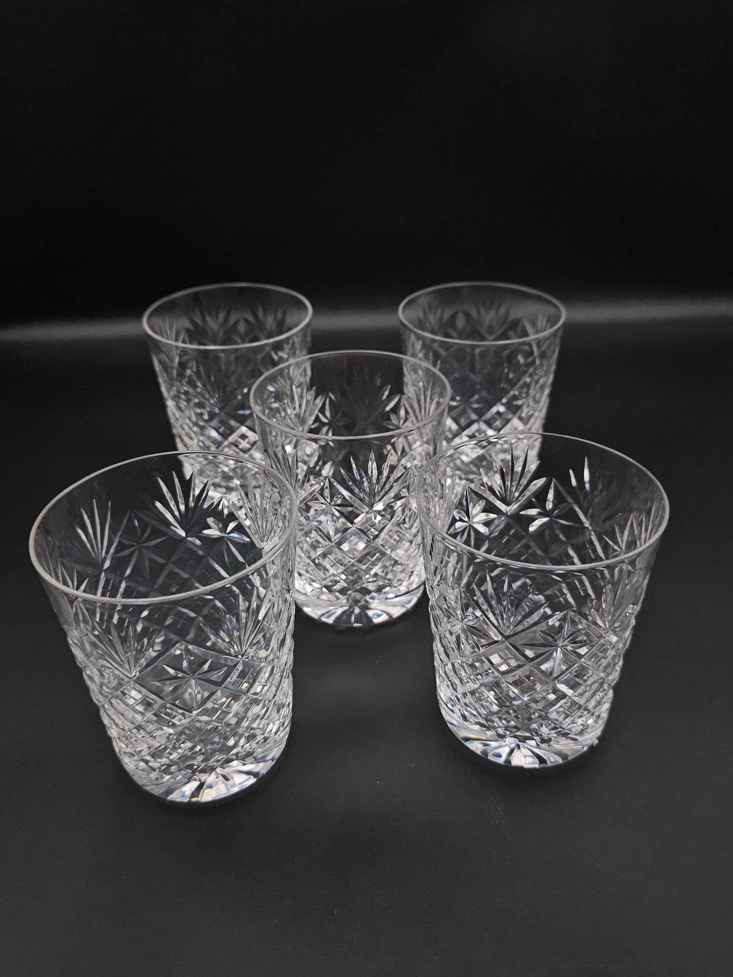 Beautiful set of 5 Crystal tumblers. 260ml 9oz