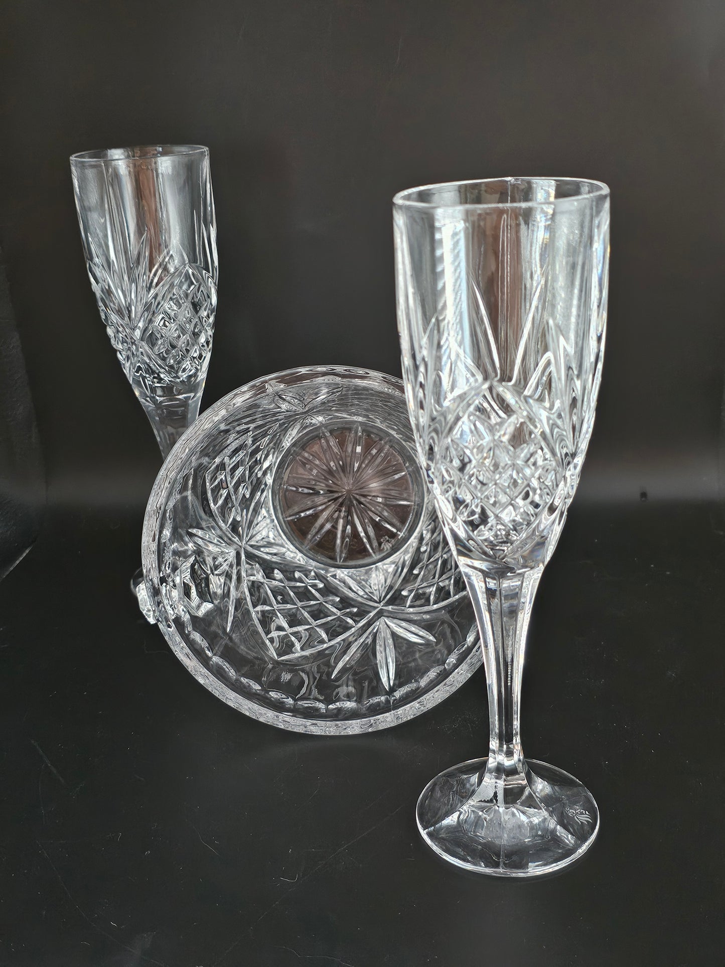 Royal Doulton Crystal Champagne Flutes & Ice Bucket set.