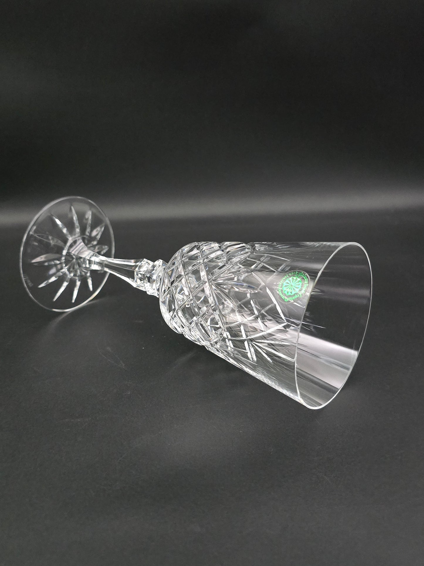 Set of 4 Large Galway Old Clare Pattern Wine glasses or water glasses 300ml. 20cm tall.