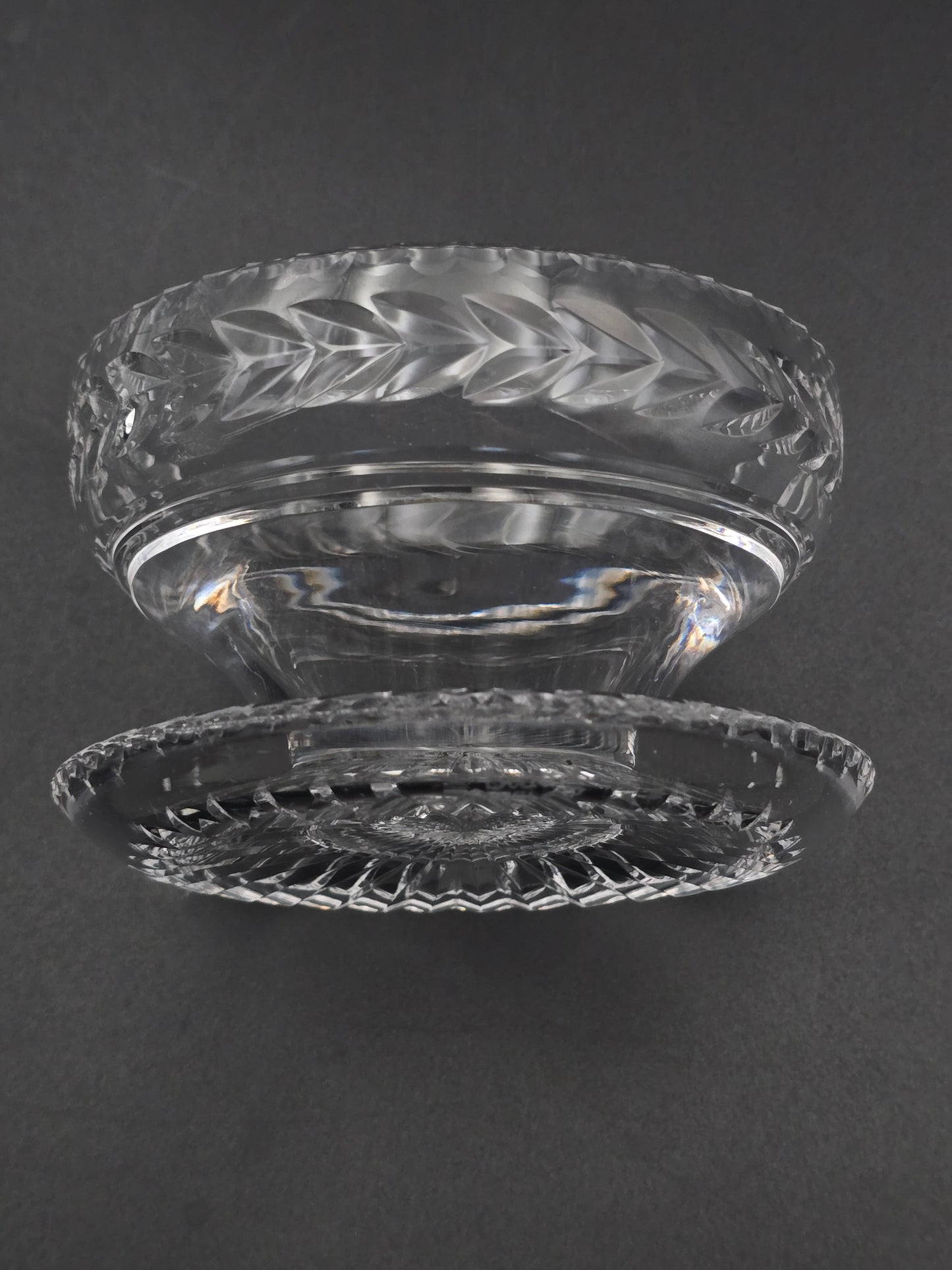 Set of Six Stuart Crystal Arundel Dessert / Pudding  or Starter Bowls – Fan Base Design – Made in England