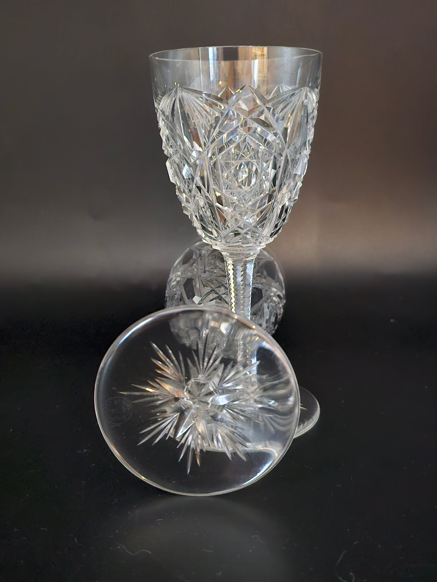 Stunning pair of Baccarat Lagny Pattern Crystal Port glasses. 125ml