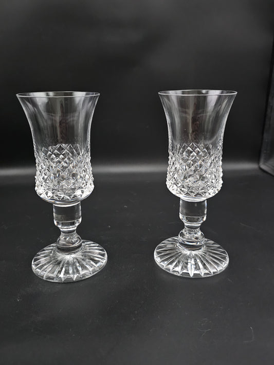 Pair (3) of stunning footed crystal drinking glasses 150ml