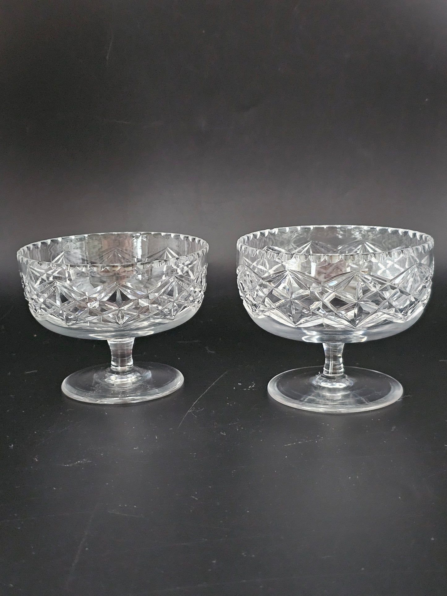 Pair of Crystal Glass Dessert/ice cream bowls.