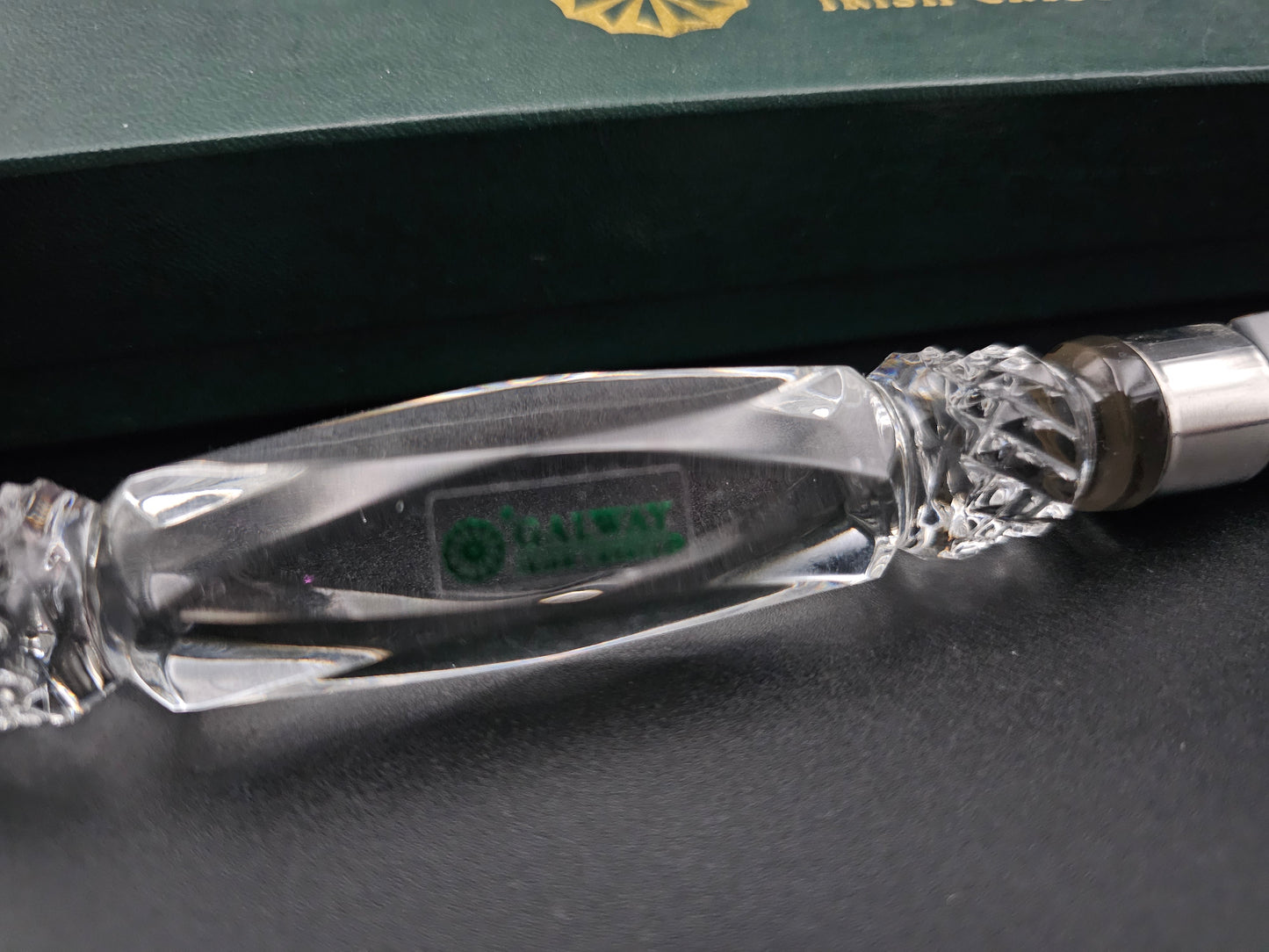 Galway Irish Crystal Cheese knife. Boxed