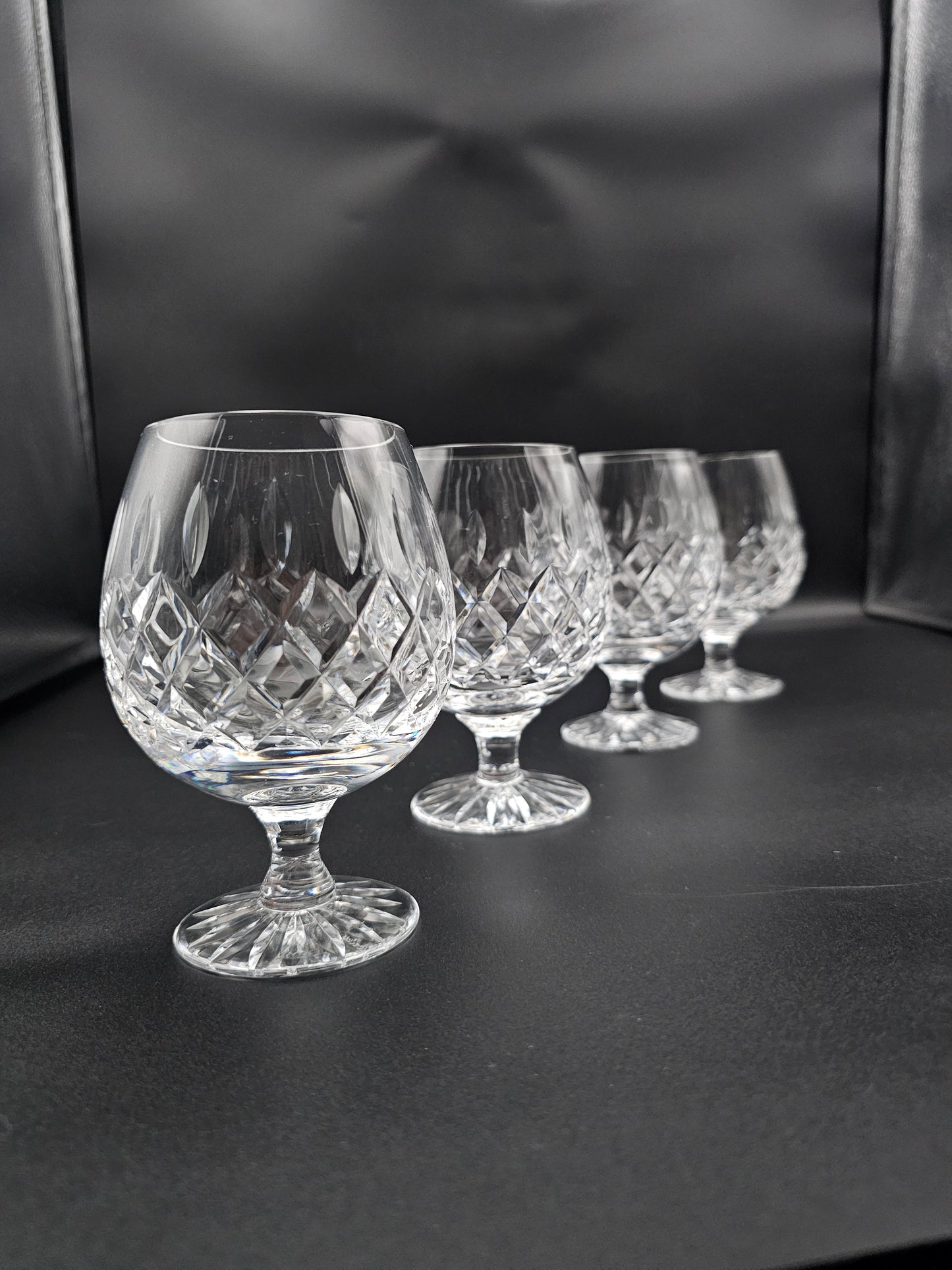Set of 4 Royal Brierley Crystal Brandy Cognac glasses 12oz Gainsborough pattern
