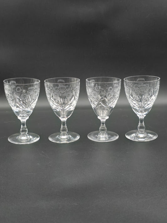 Set of 4 Edinburgh Crystal Liqueur glasses. 100ml