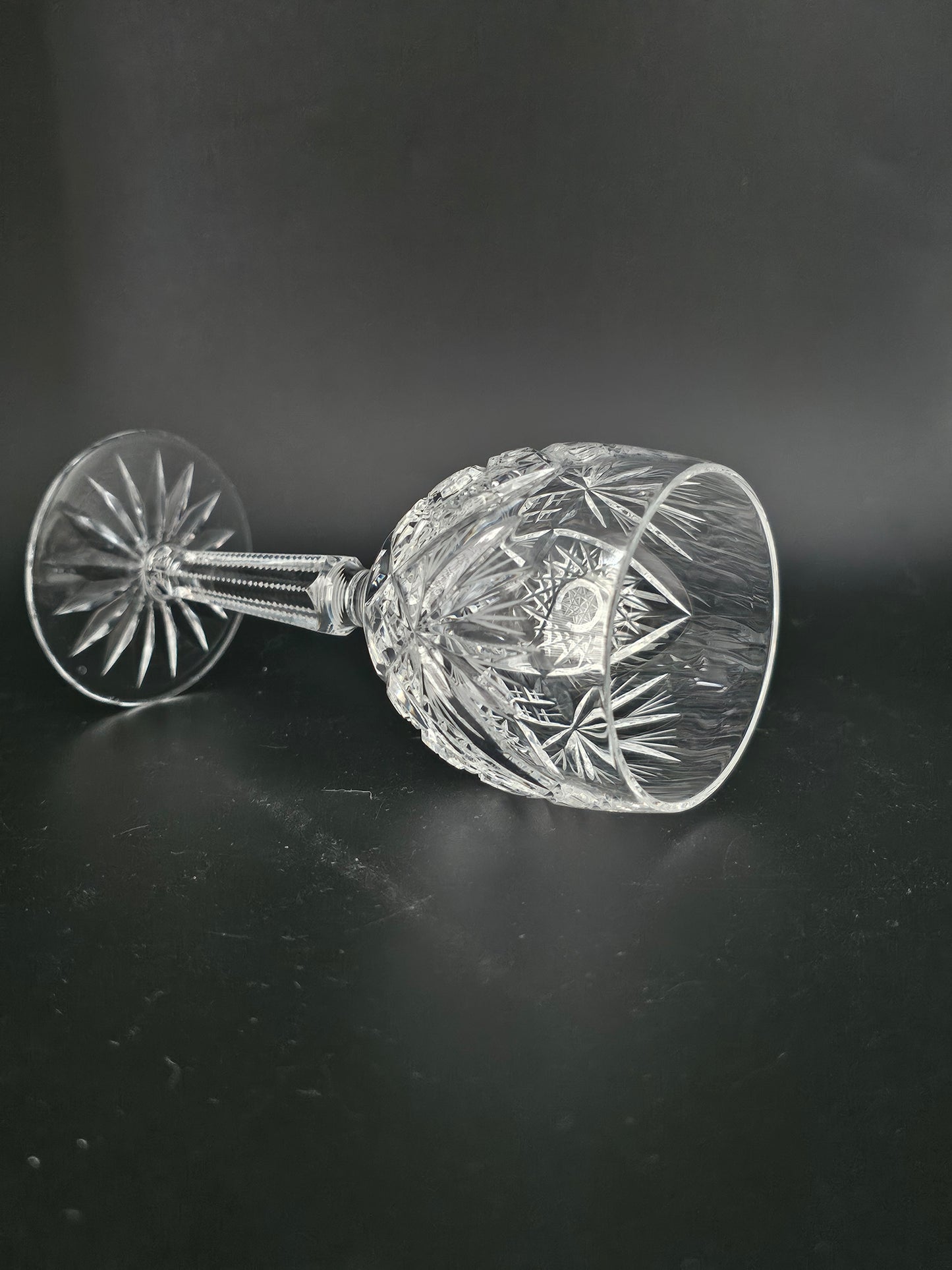 Beautiful cut Single Crystal Wine Glass. 150ml