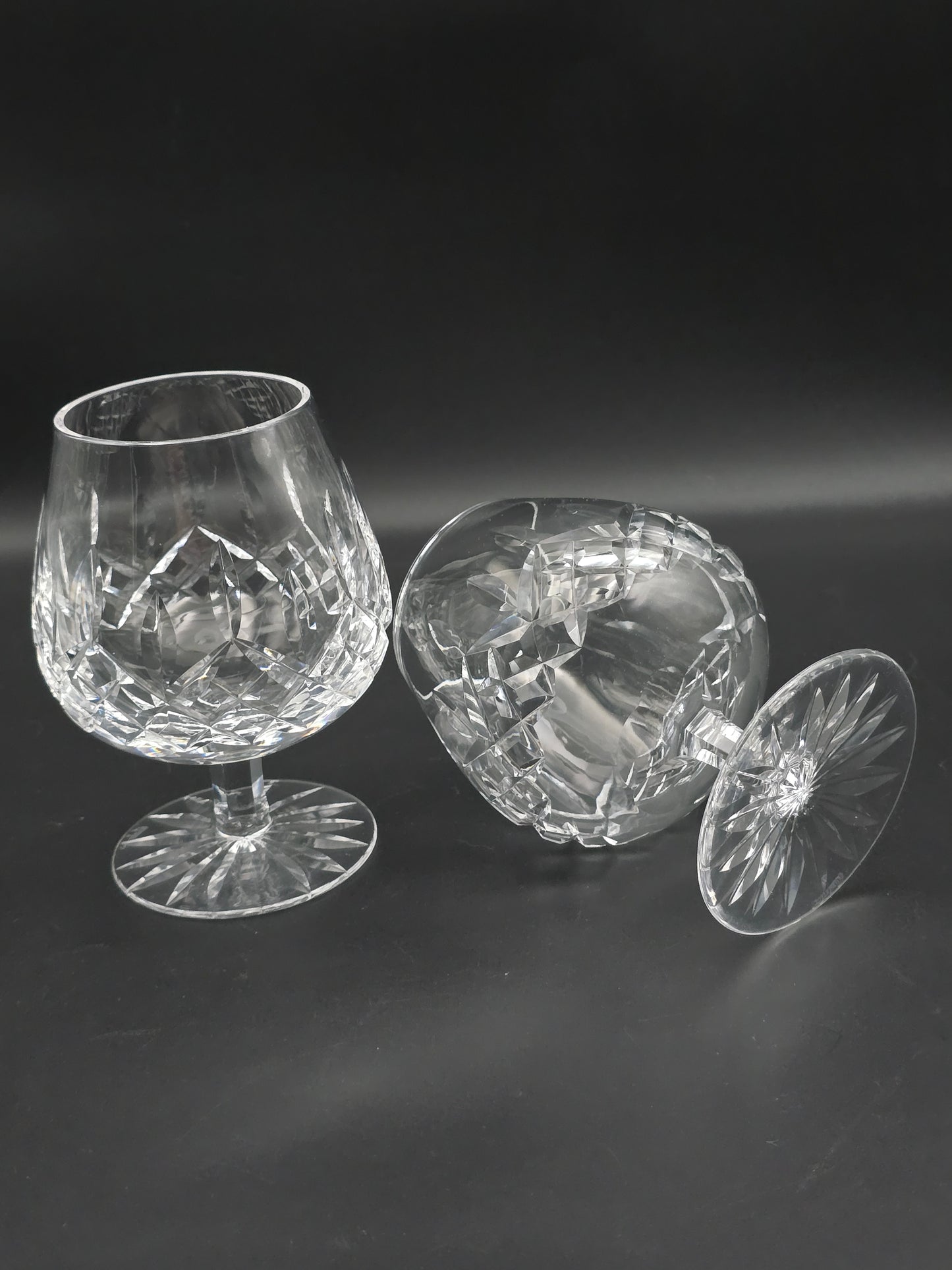 Waterford Lismore Irish Crystal pair of large Brandy or Cognac glasses 14oz
