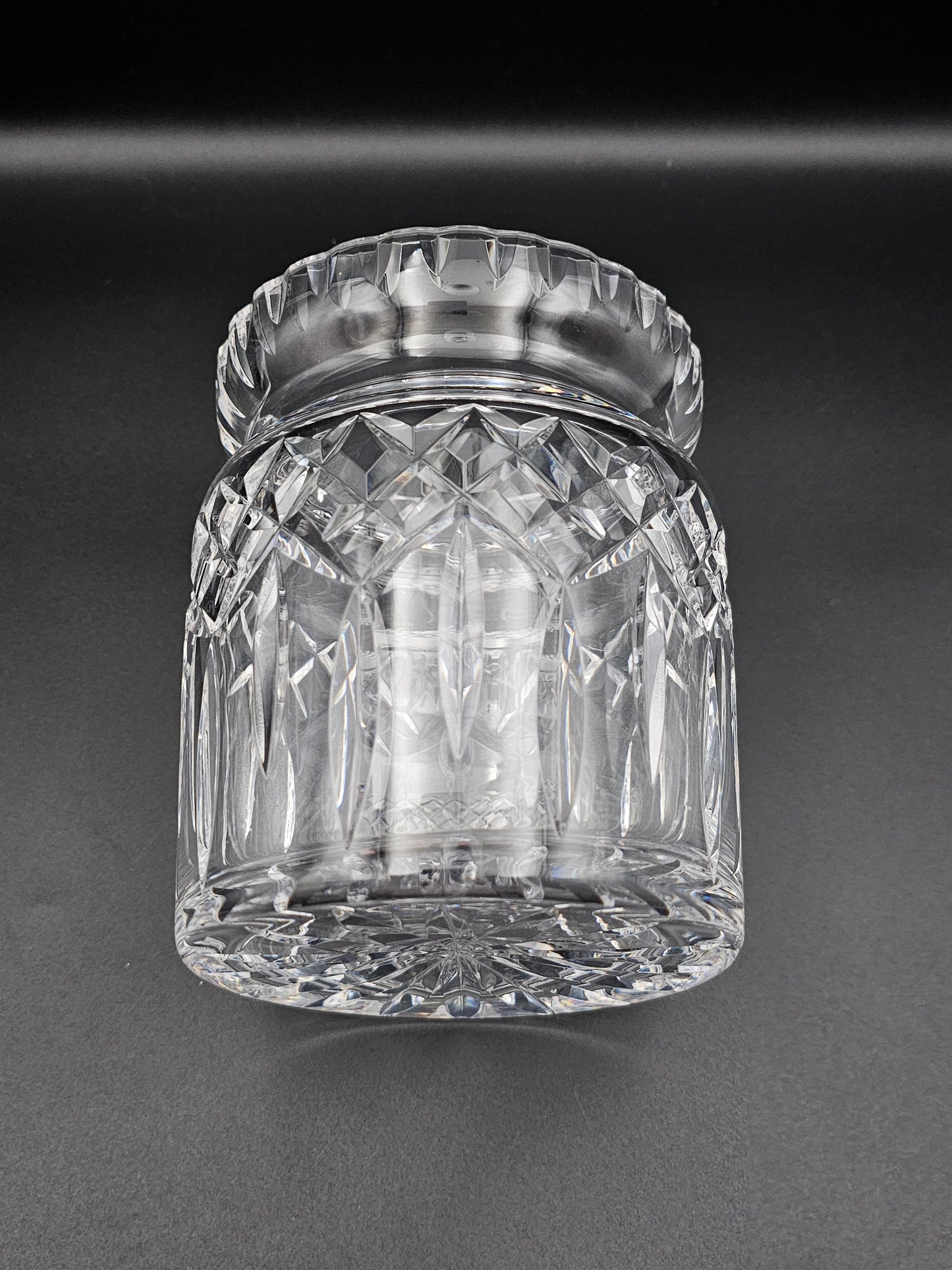 Waterford lismore pattern crystal lidded biscuit jar