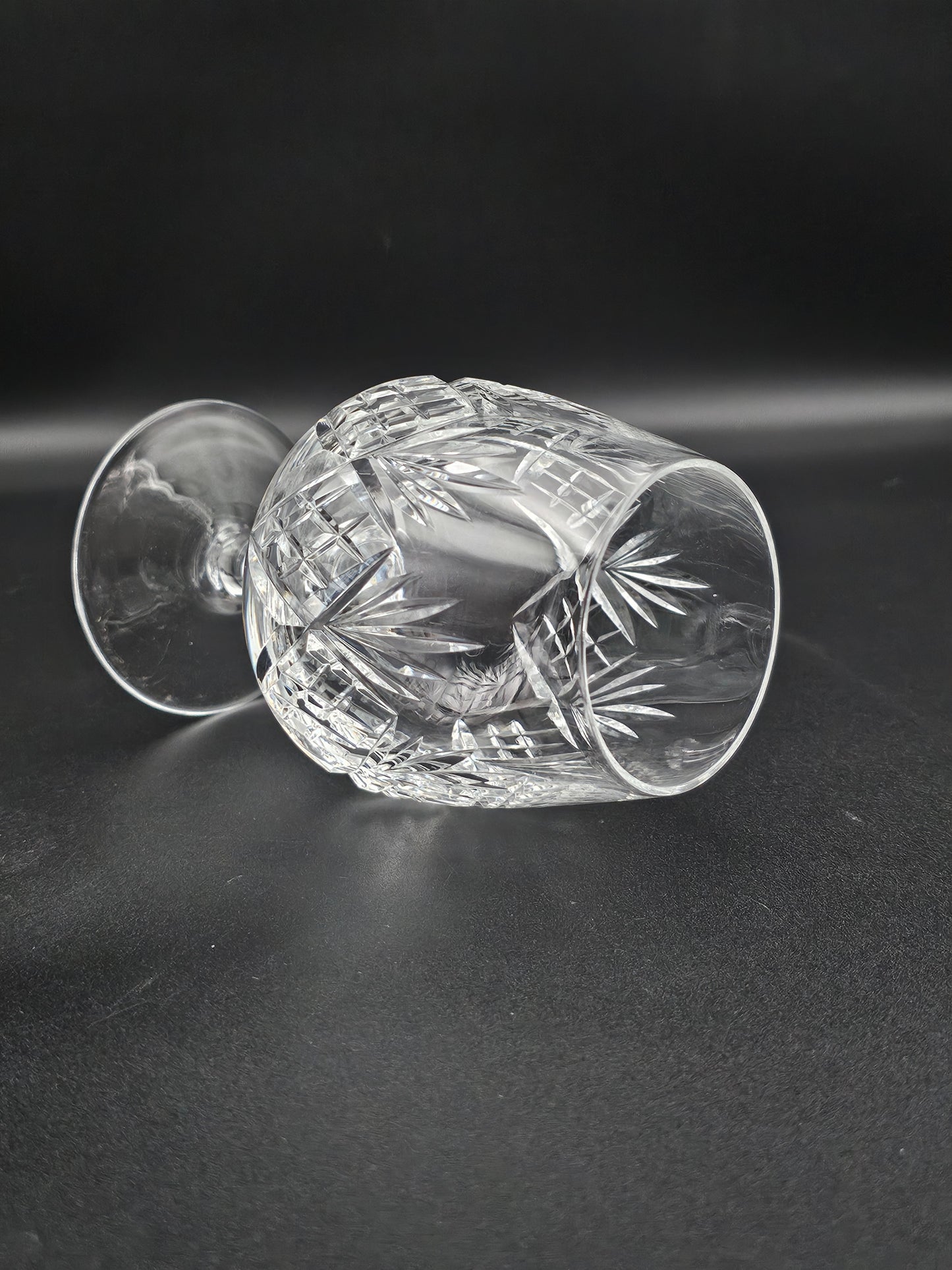 Set of 4 Knopped stem Crystal Brandy Cognac glasses 9oz