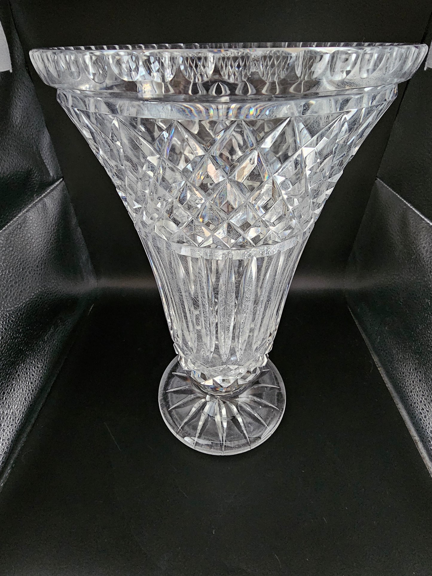 Large Crystal Vase. 3.8KG. 33cm tall