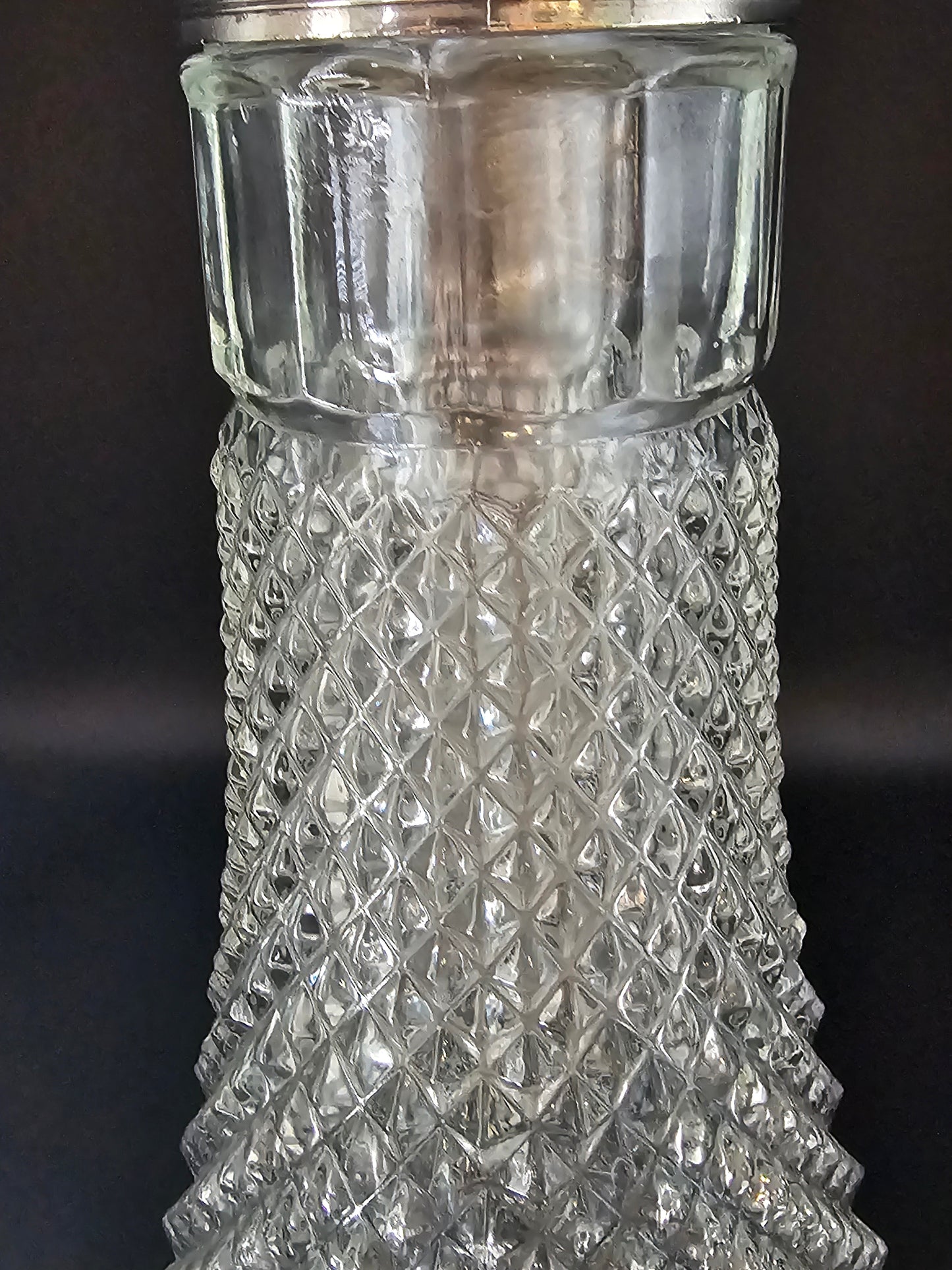 Large Glass Carafe Jug with Cooling centre piece insert. 36cm tall.