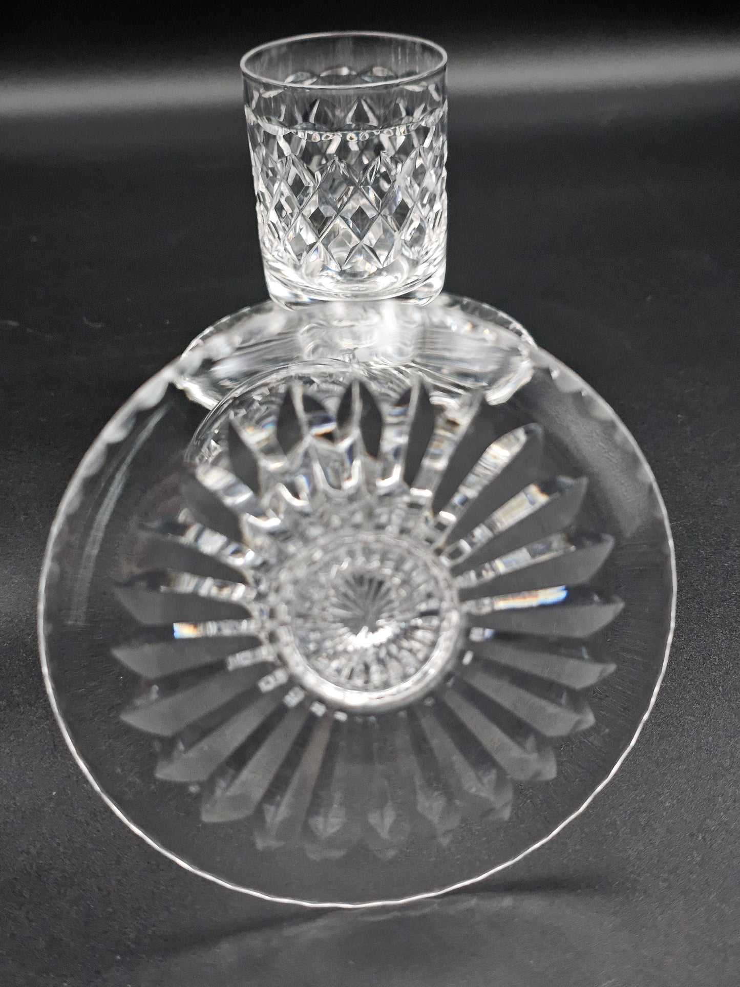 Beautiful pair of Crystal Candle Holders 4cm rim diameter