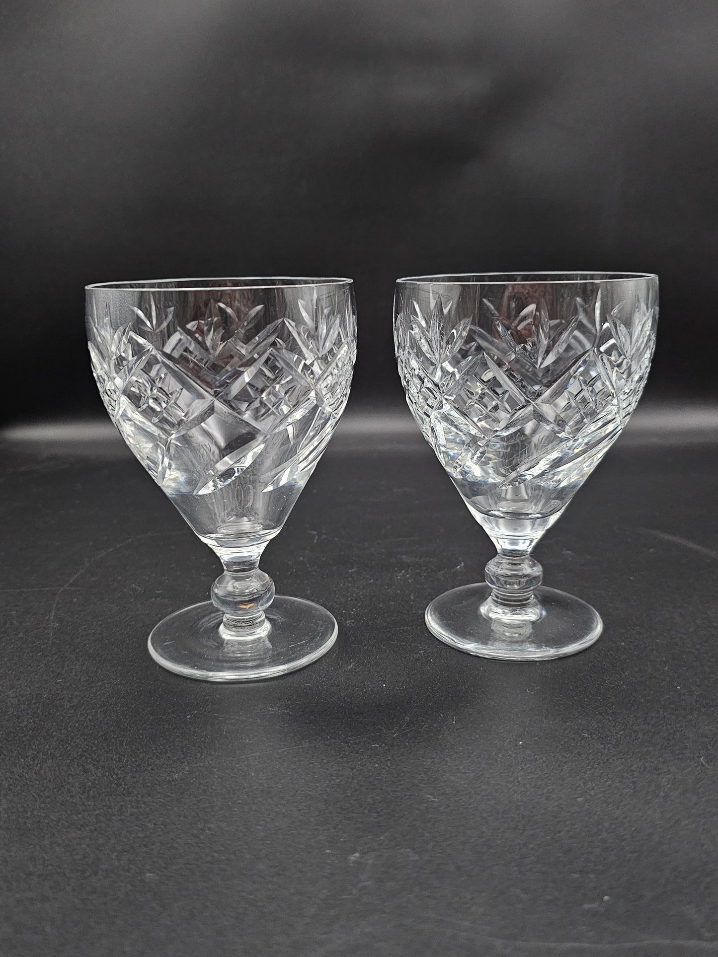 Beautiful pair of Webb Corbett Crystal Goblets 250ml