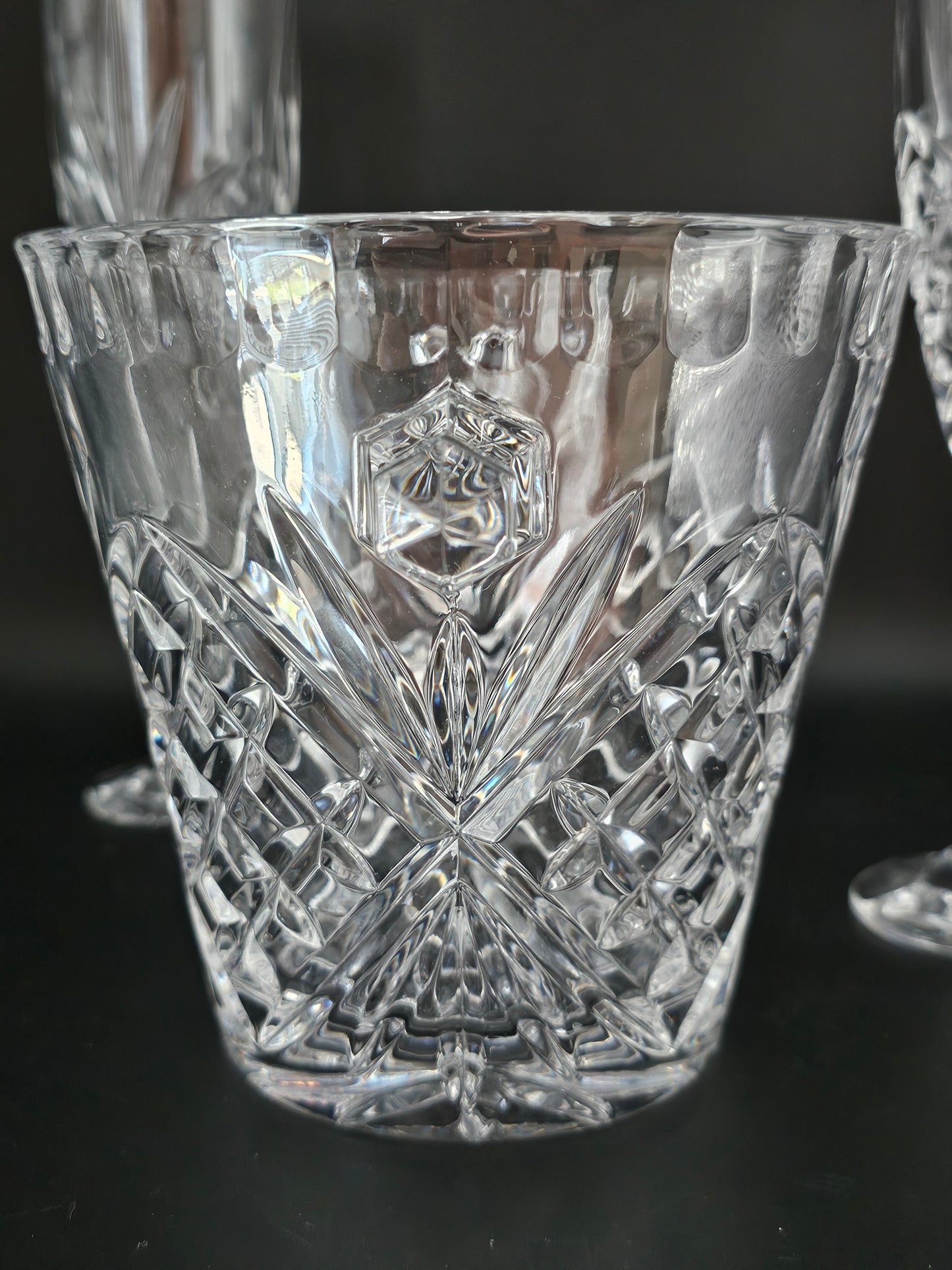 Royal Doulton Crystal Champagne Flutes & Ice Bucket set.