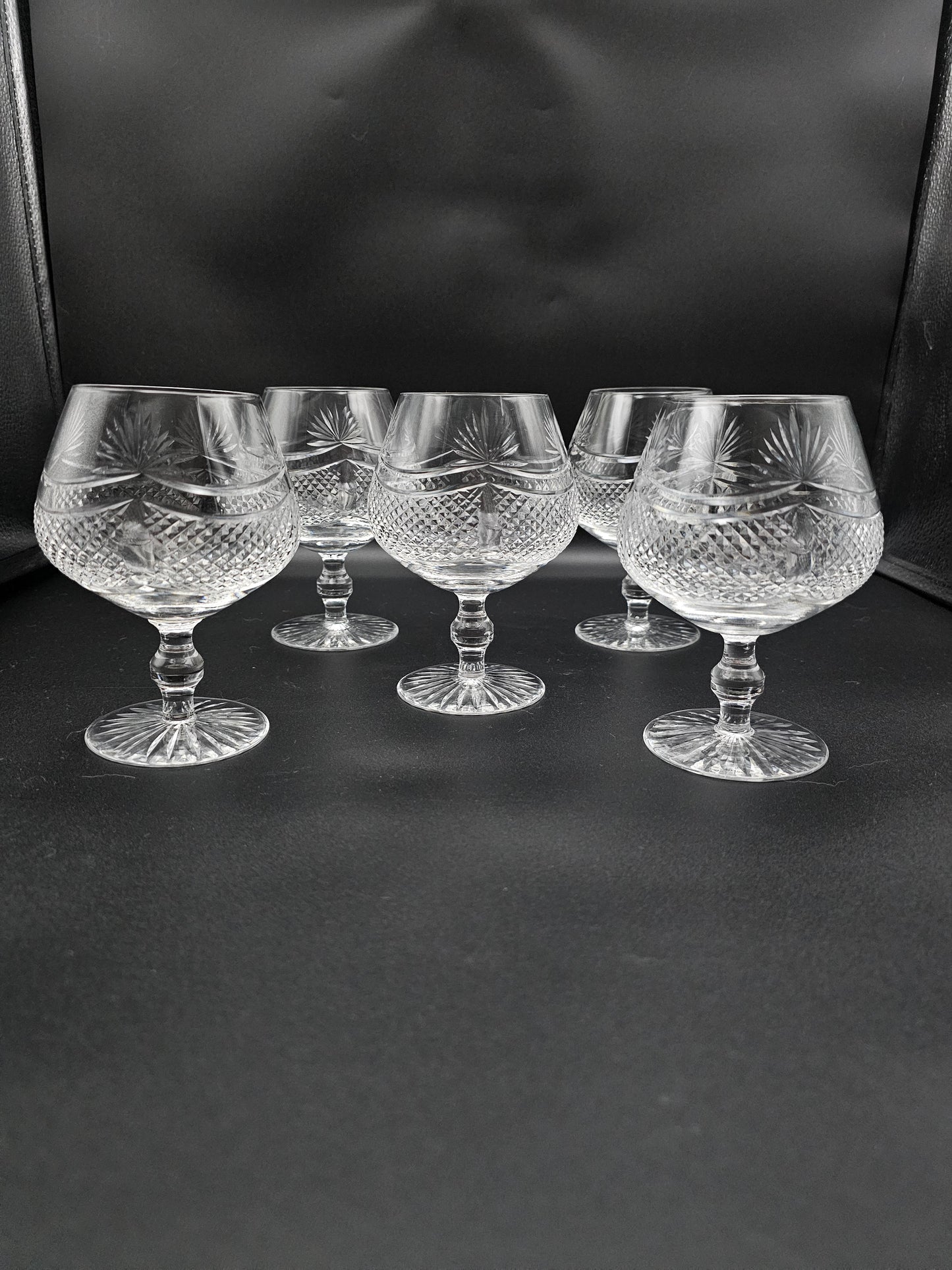 Fantastic 5 footed Crystal Brandy Cognac glasses 11oz