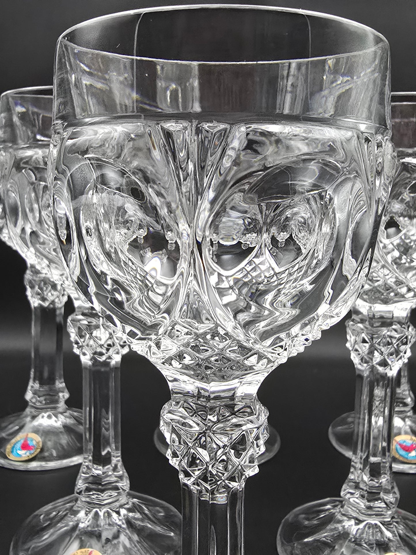Set of 6 Hofbauer Napoleon Crystal Wine Goblets. 250ml