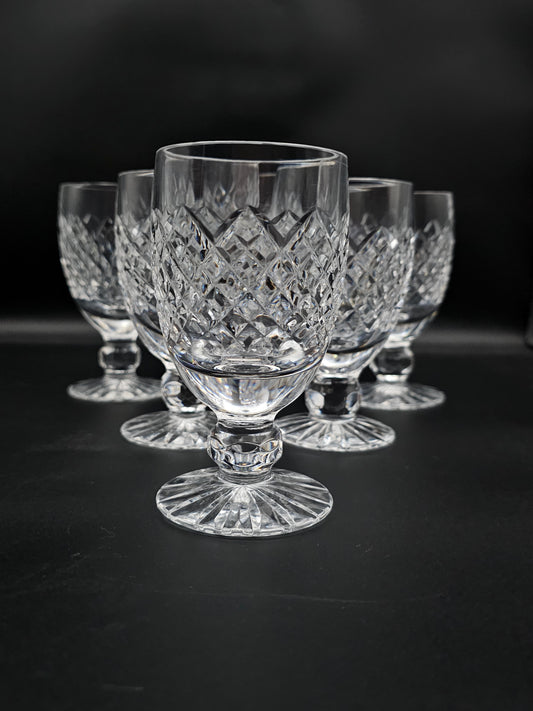 Set of 6 Beautiful cut Crystal wine goblets Tyrone Crystal Sperrins Pattern 175ml