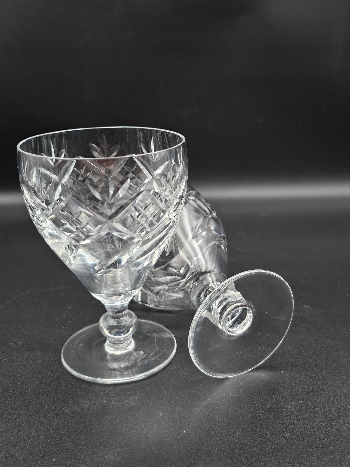 Beautiful pair of Webb Corbett Crystal Goblets 250ml