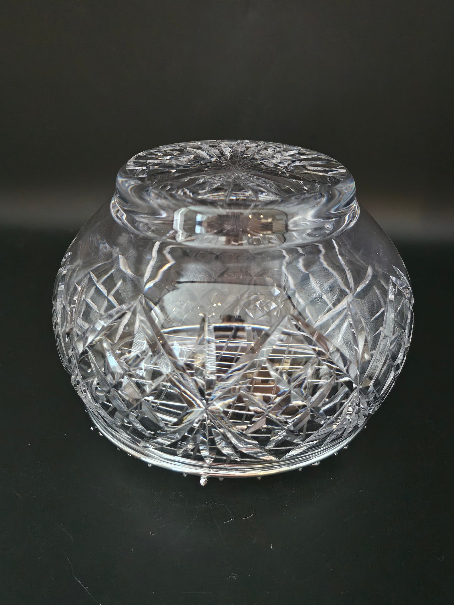 Medium Size Crystal Rose bowl. 11.5cm tall