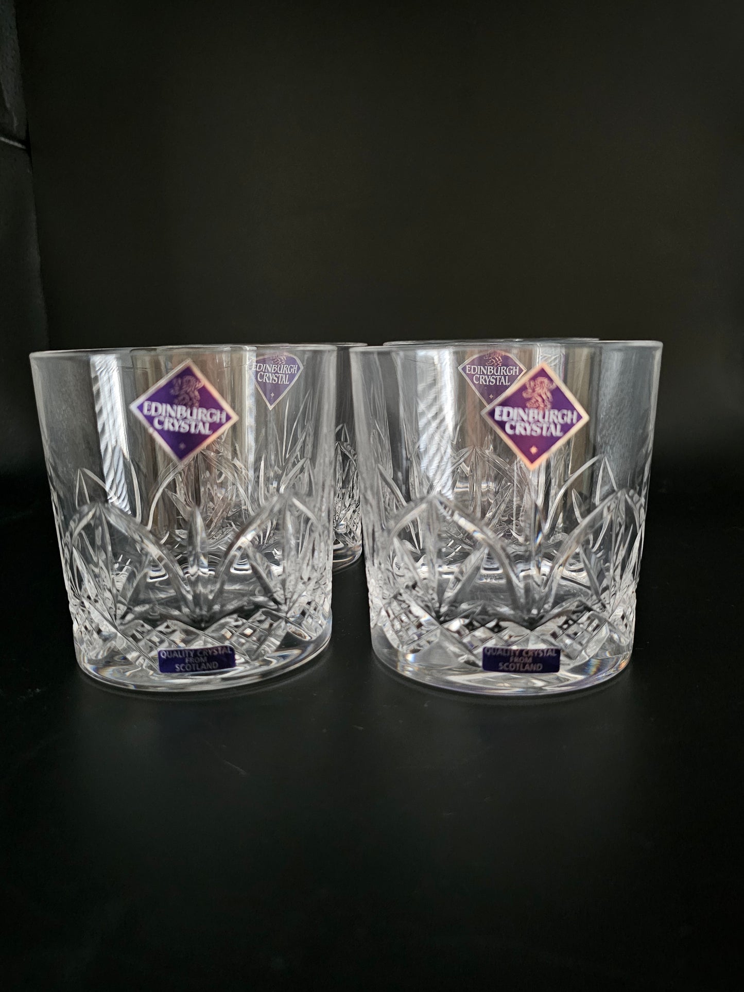 Set of 4 Edinburgh Crystal 9oz Tumblers. Perth Pattern.Boxed