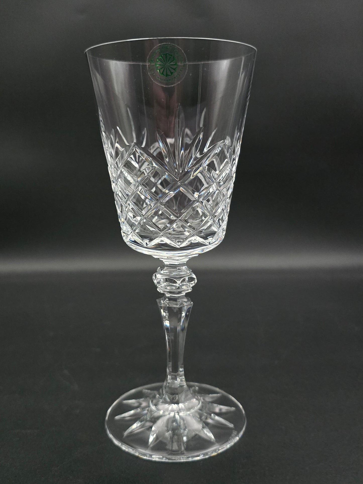 Set of 4 Large Galway Old Clare Pattern Wine glasses or water glasses 300ml. 20cm tall.