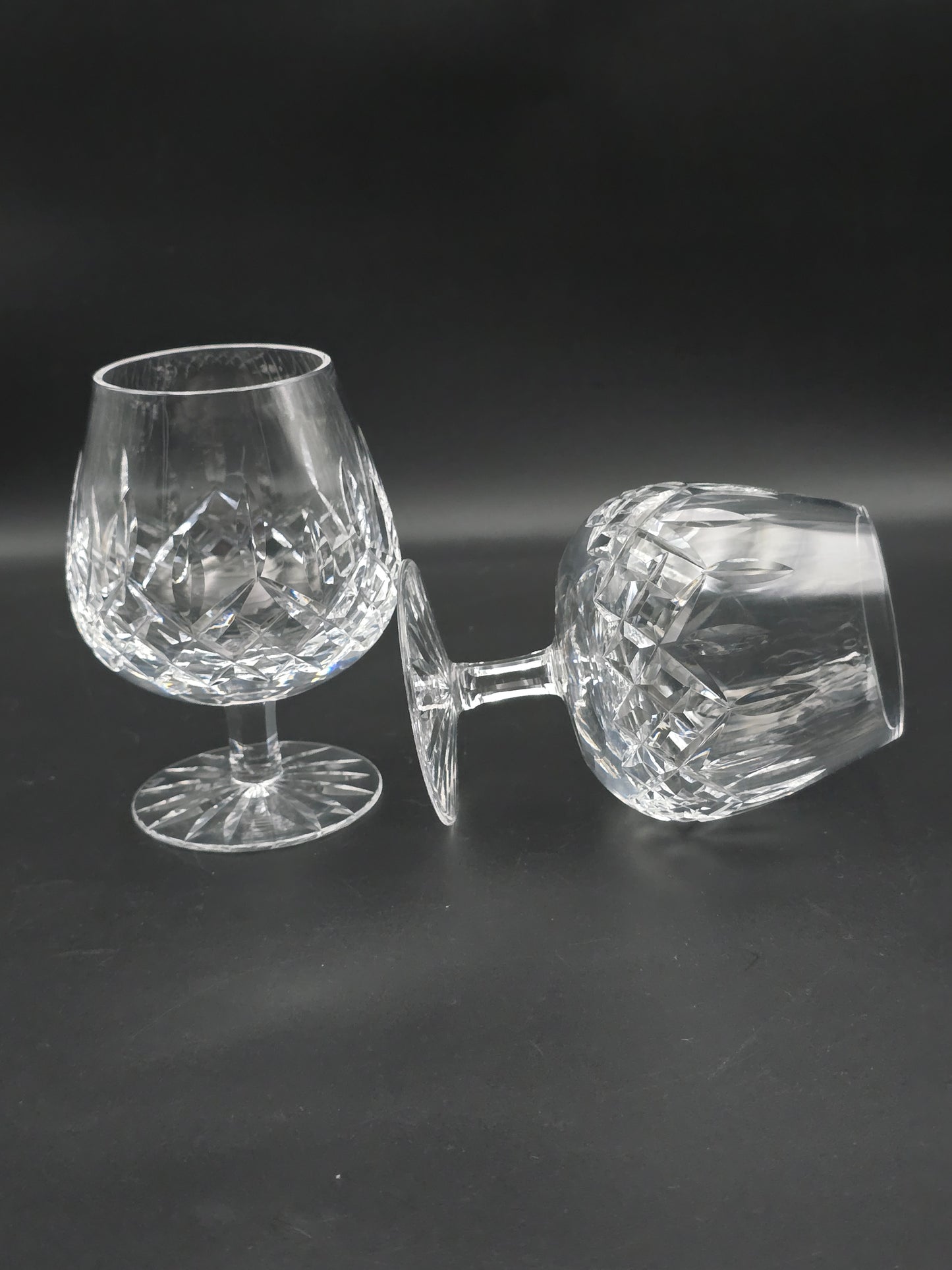 Waterford Lismore Irish Crystal pair of large Brandy or Cognac glasses 14oz