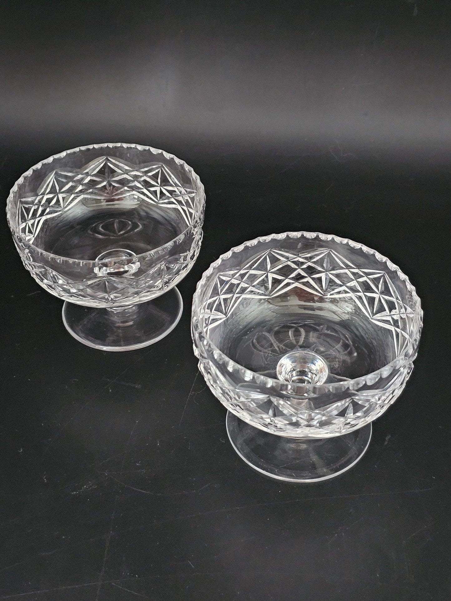 Pair of Crystal Glass Dessert/ice cream bowls.