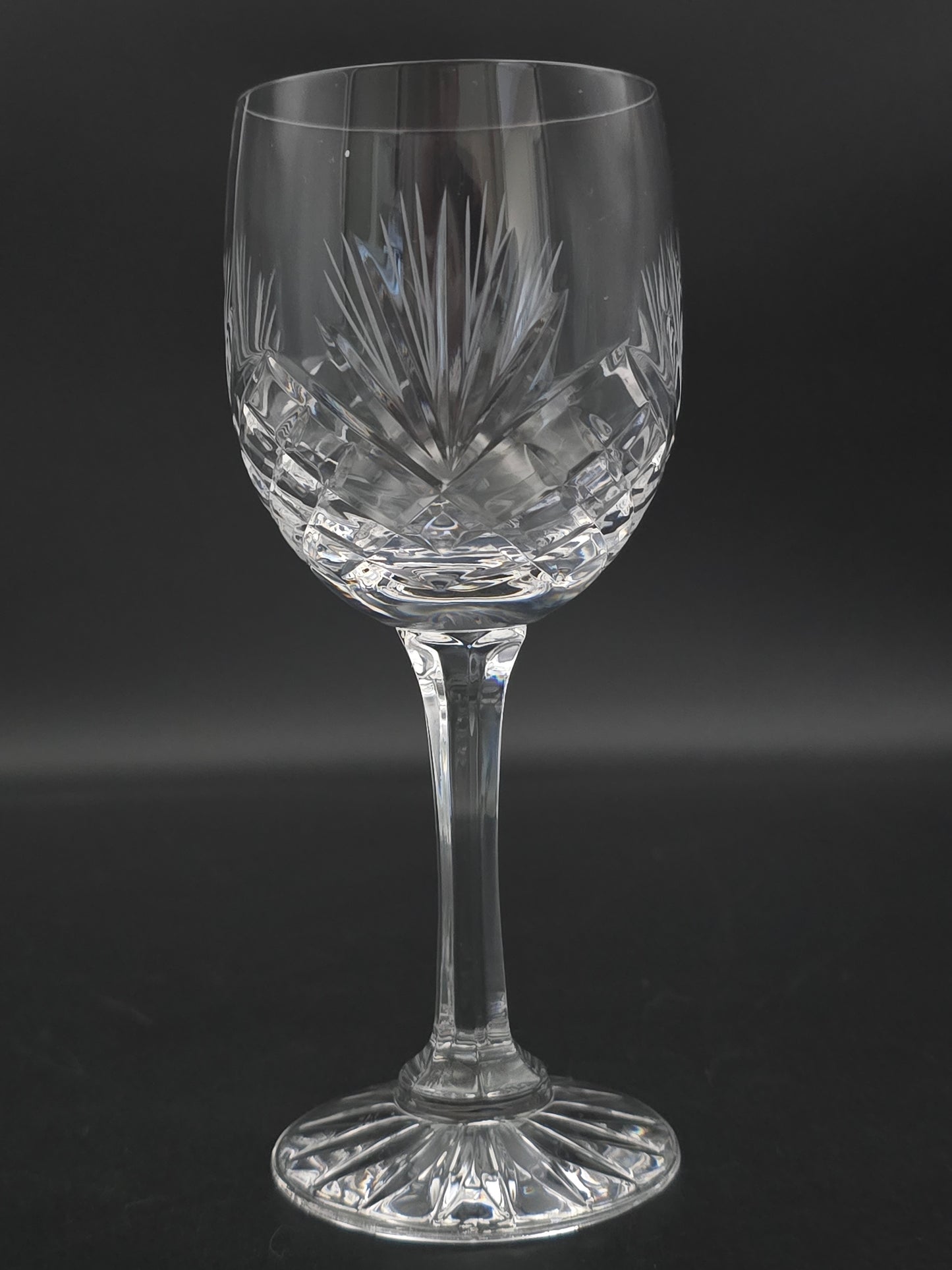 Set of 6 Vintage Crystal Wine Glasses 225ml