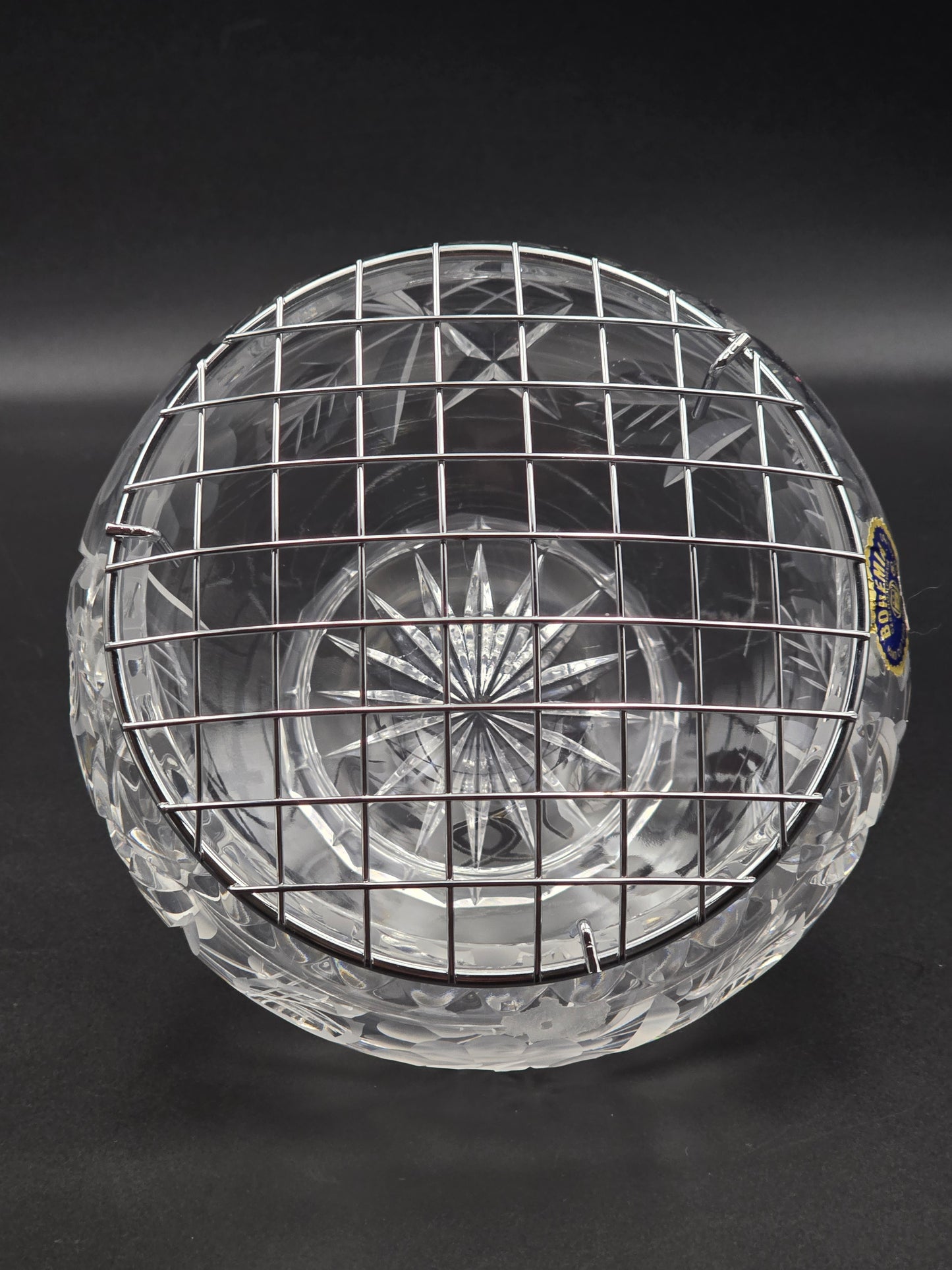 Bohemian Crystal Rose bowl. 5.5"