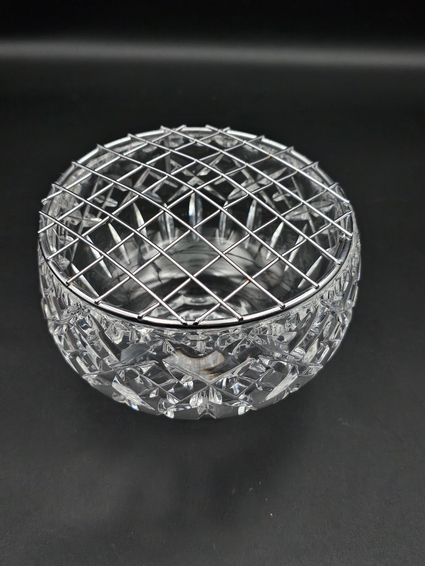 Small Crystal Rose bowl Posy Flower bowl 12cm wide