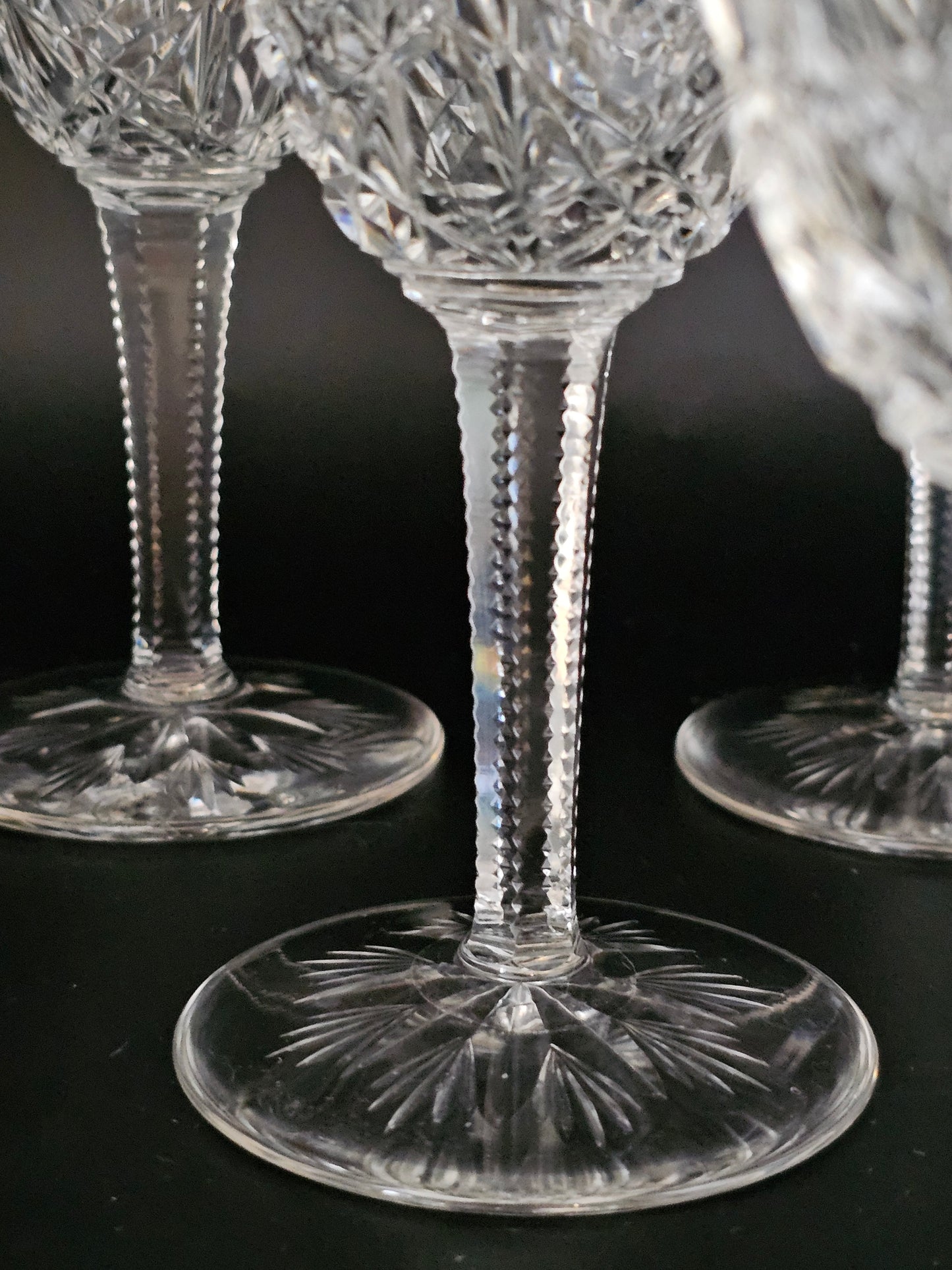 Baccarat Crystal Lagny Pattern, set of 6 Crystal Sherry glasses 150ml