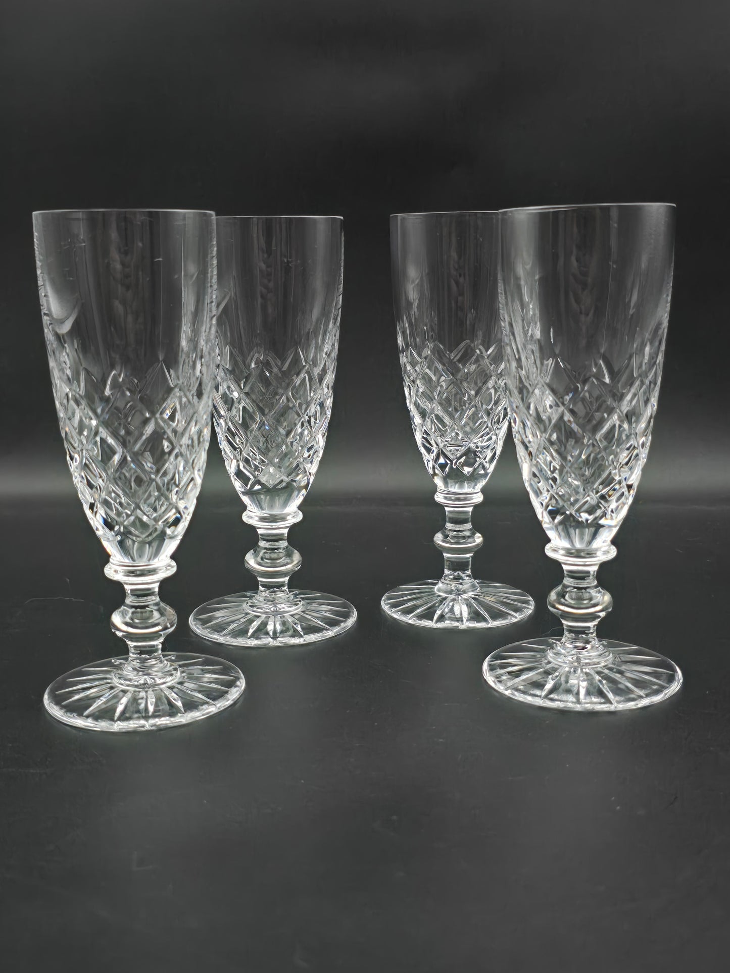 Set of 4 small Crystal Champagne flutes. 120ml