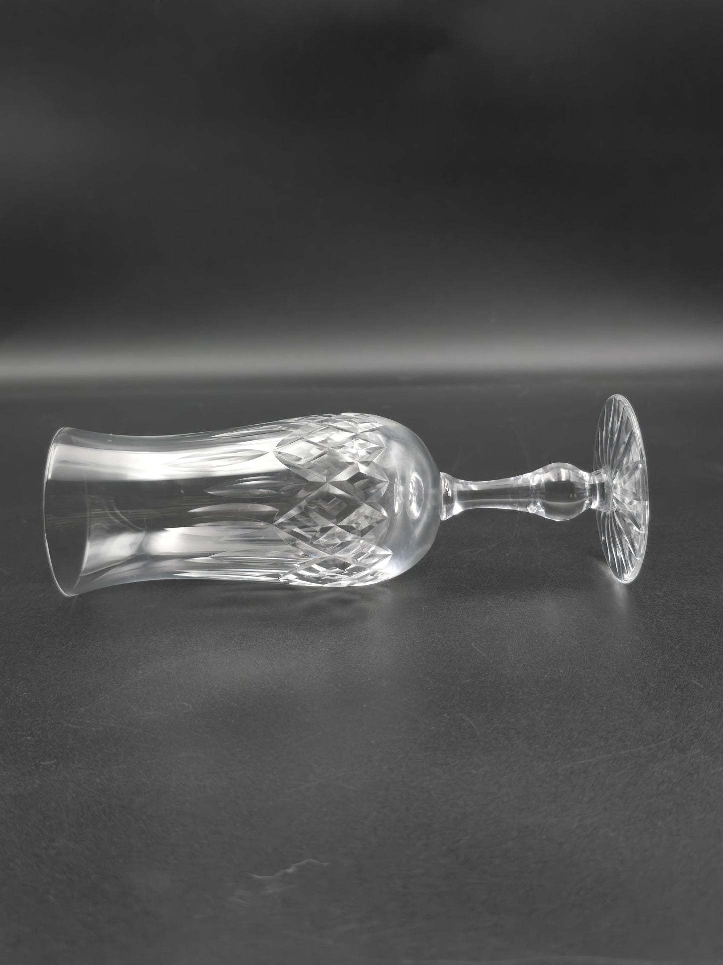 Set of 6 Vintage Crystal Champagne Flutes 175ml. 17.5cm tall