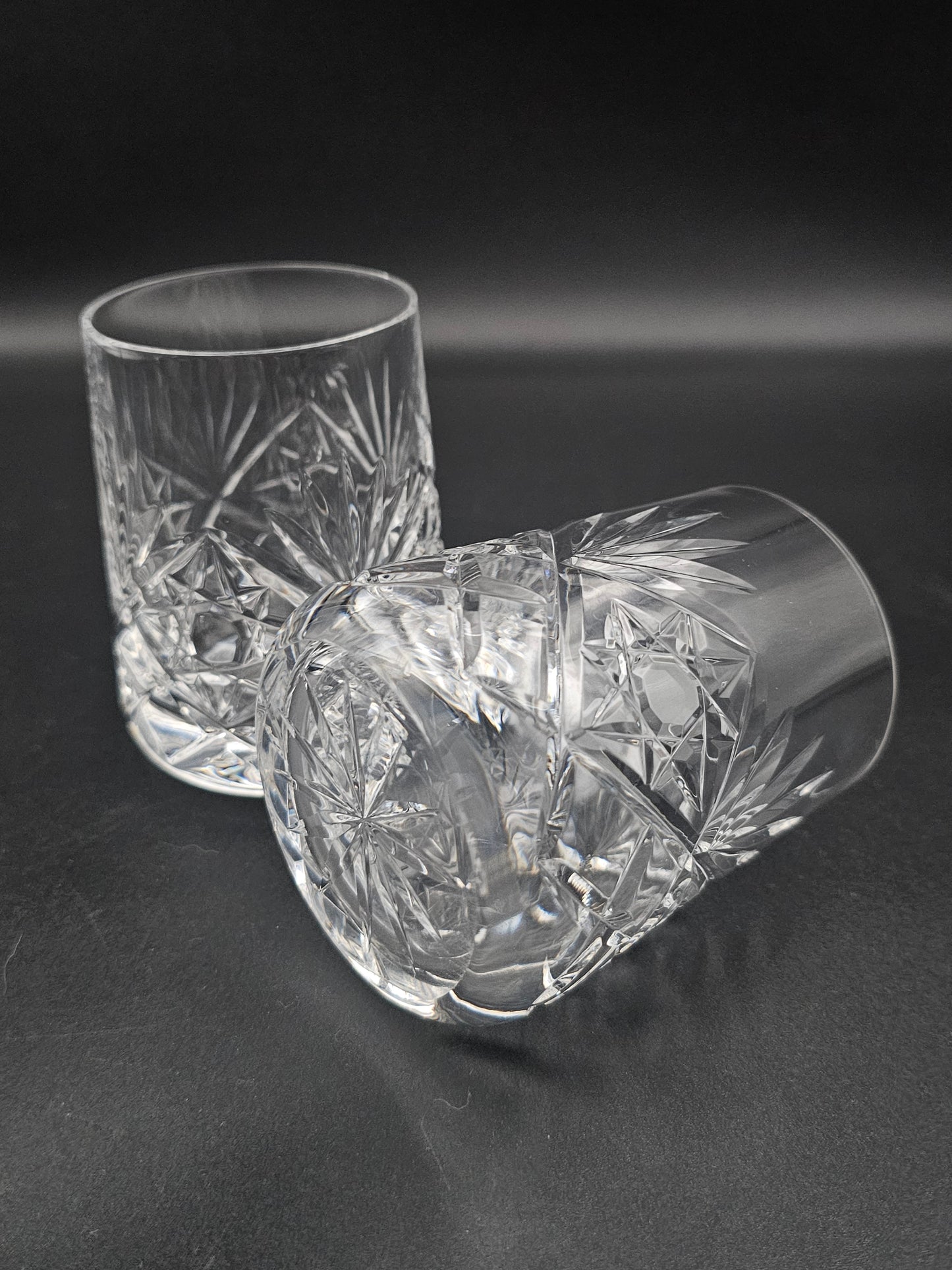 Lovely pair of Small Crystal Tumblers 175ml 9cm tall